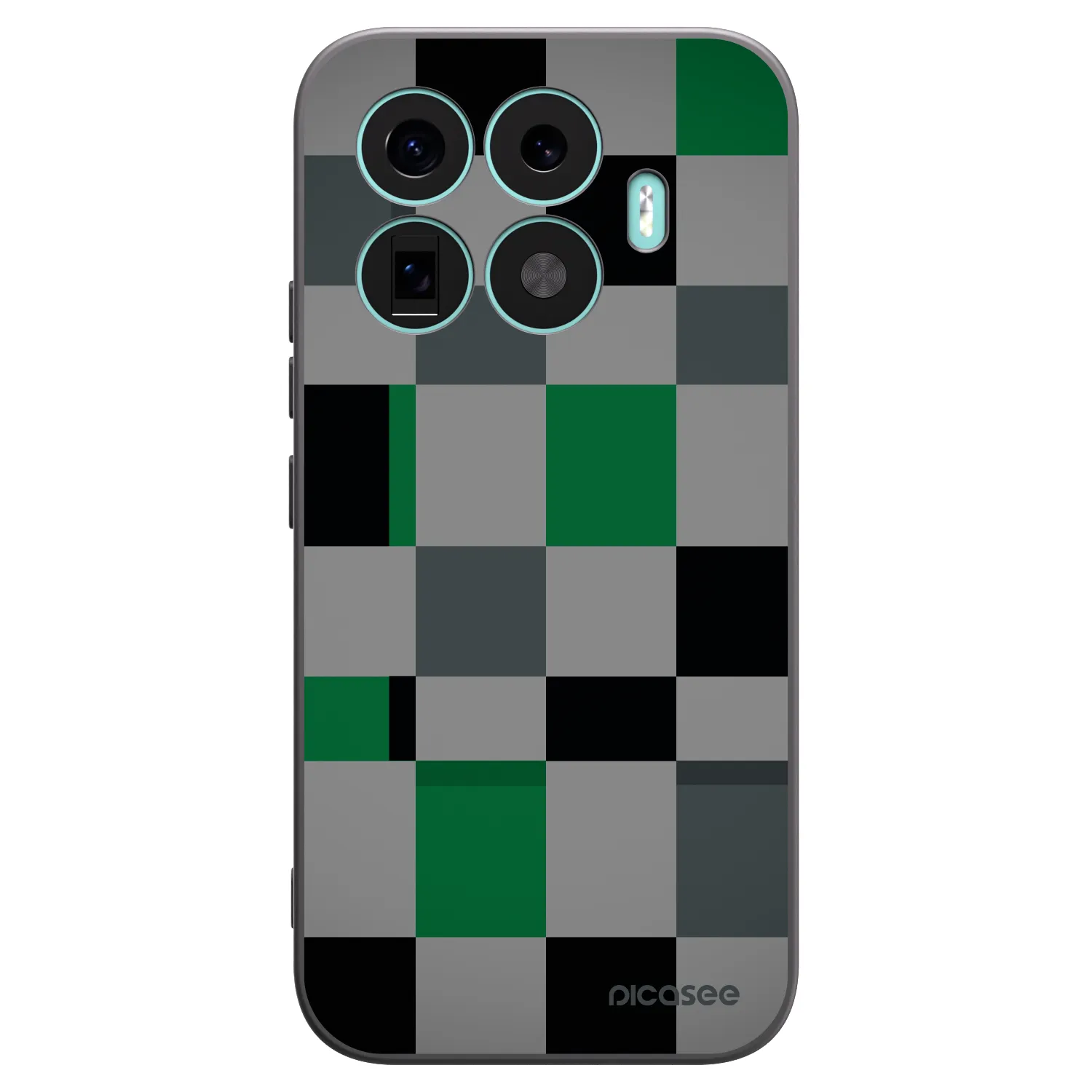 Picasee Xiaomi 17T Hülle - Schwarzes Silikon - Block Grid