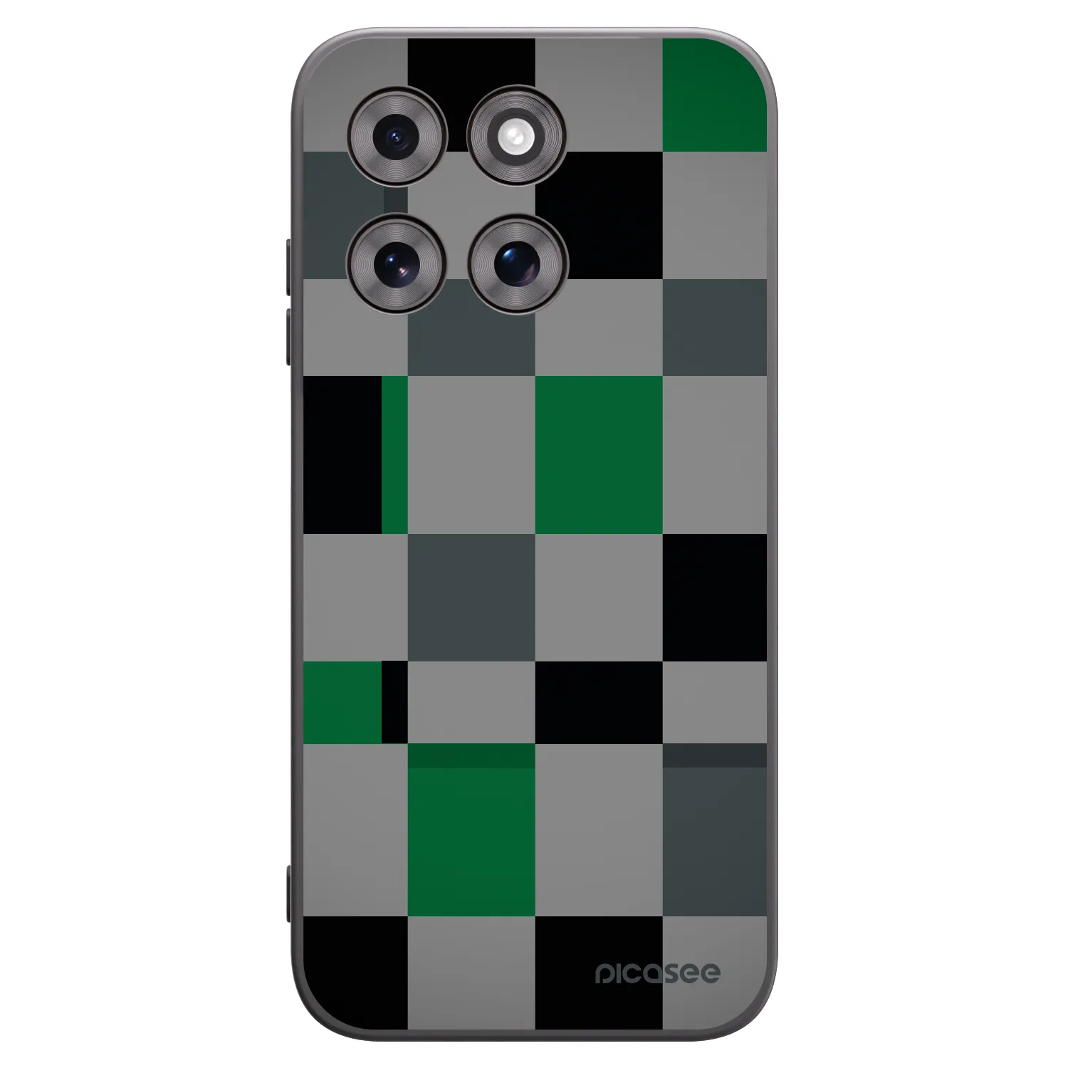 Picasee Motorola Moto G77 Hülle - Schwarzes Silikon - Block Grid