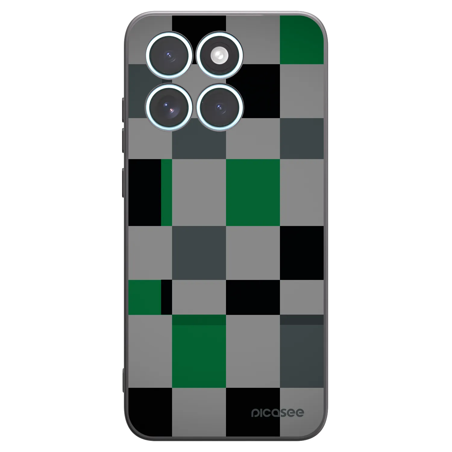 Picasee Motorola Edge 70 Fusion Hülle - Schwarzes Silikon - Block Grid