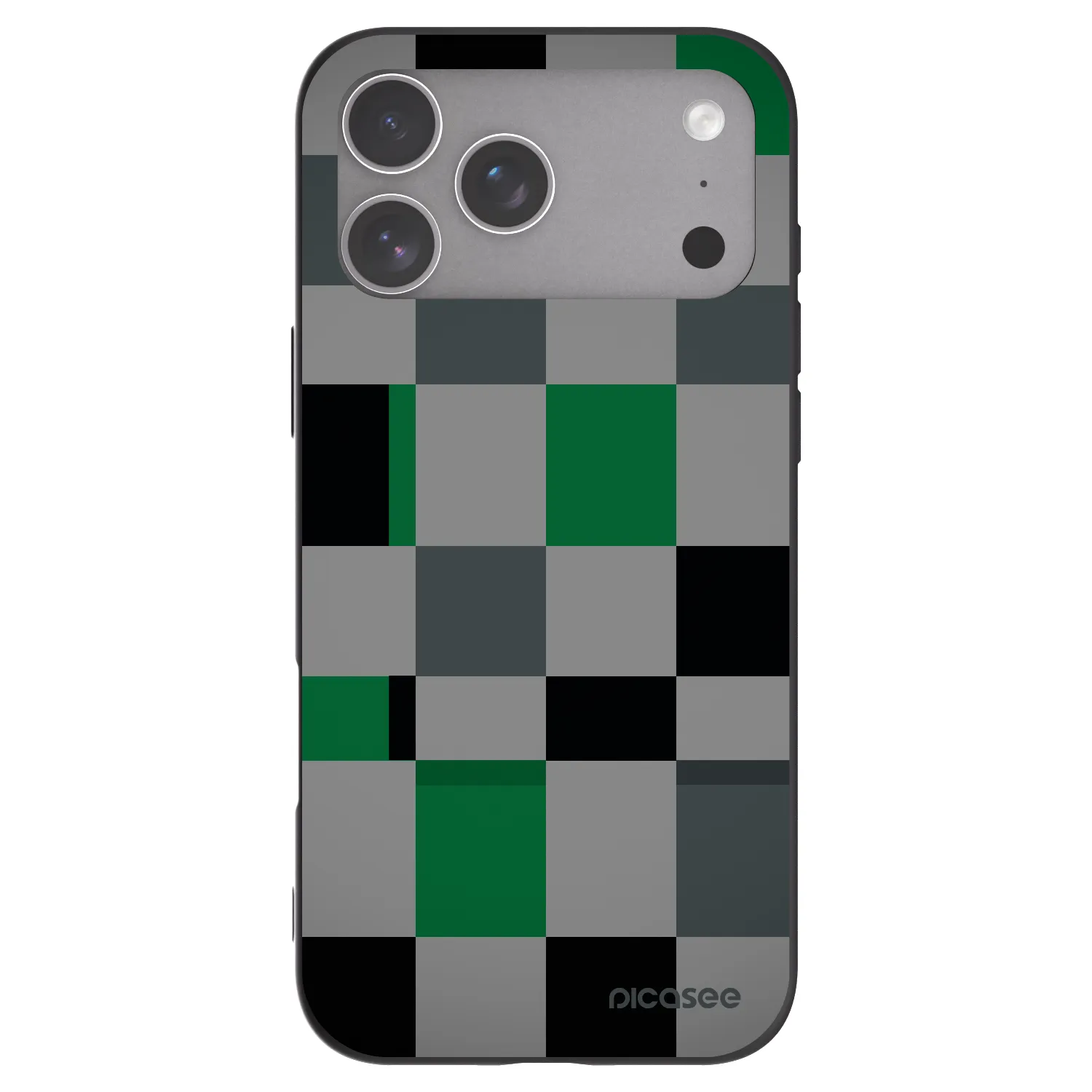 Picasee Apple iPhone 18 Pro Max Hülle - Schwarzes Silikon - Block Grid