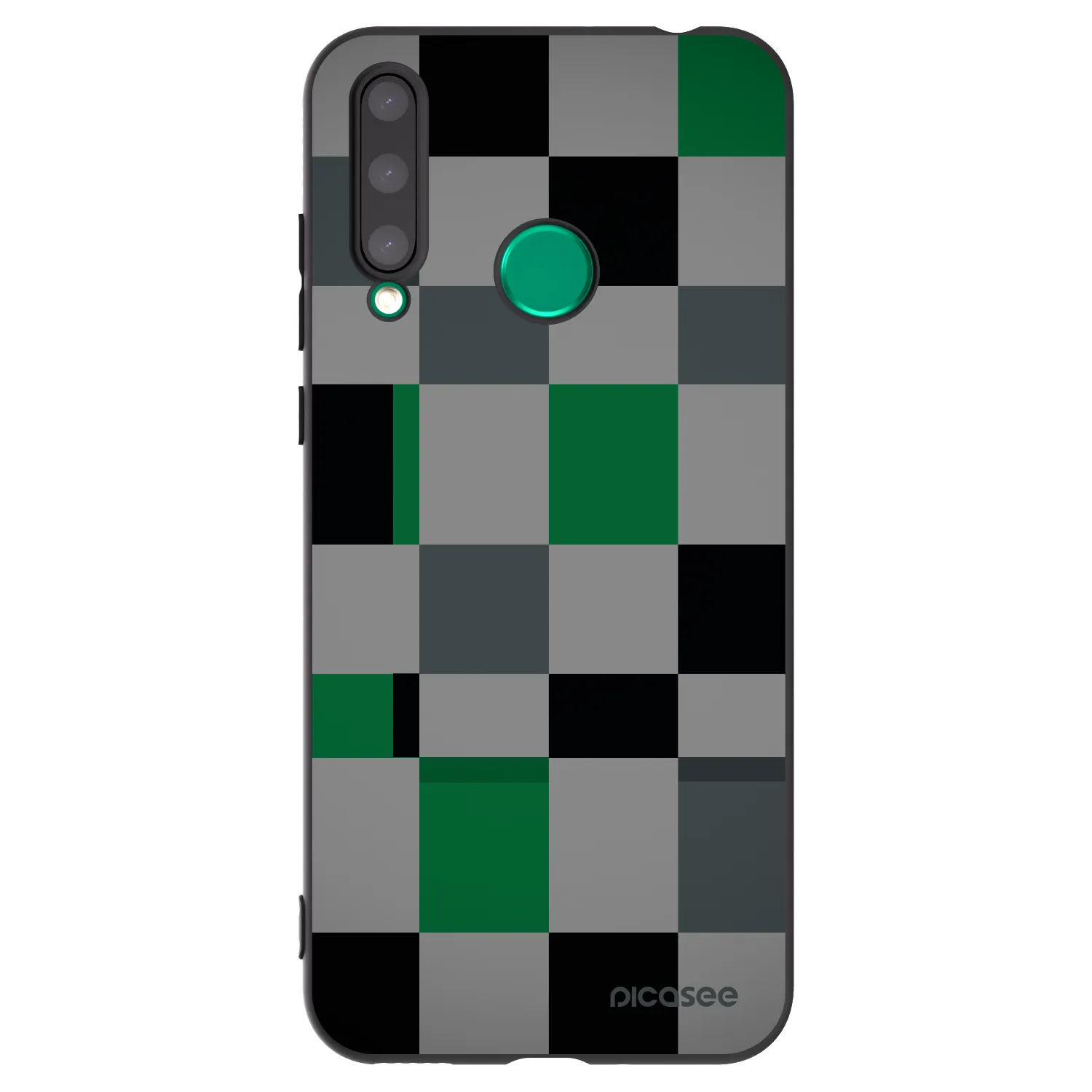 Picasee Honor 20 Lite Hülle - Schwarzes Silikon - Block Grid