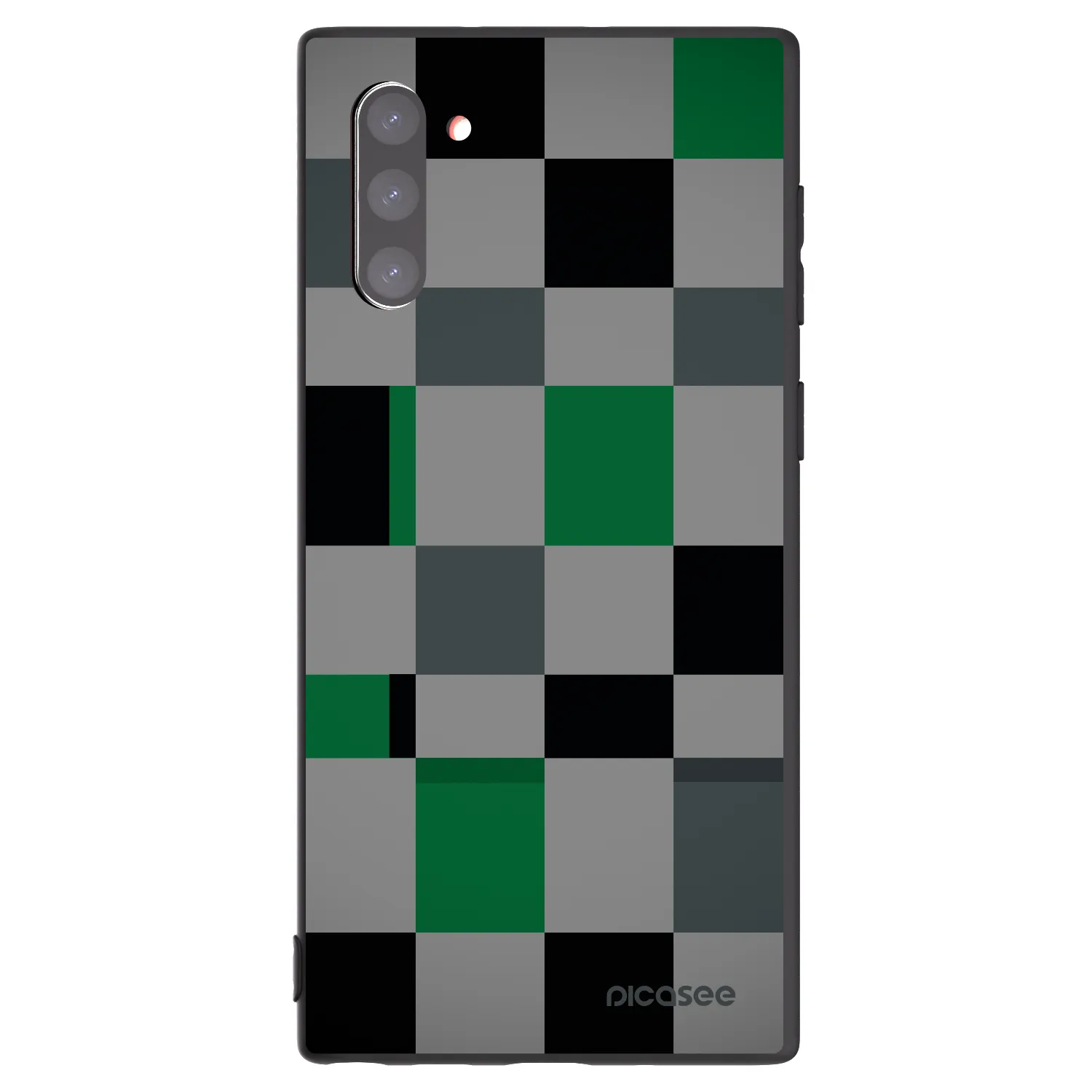 Picasee Samsung Galaxy Note 10 N970F Hülle - Schwarzes Silikon - Block Grid