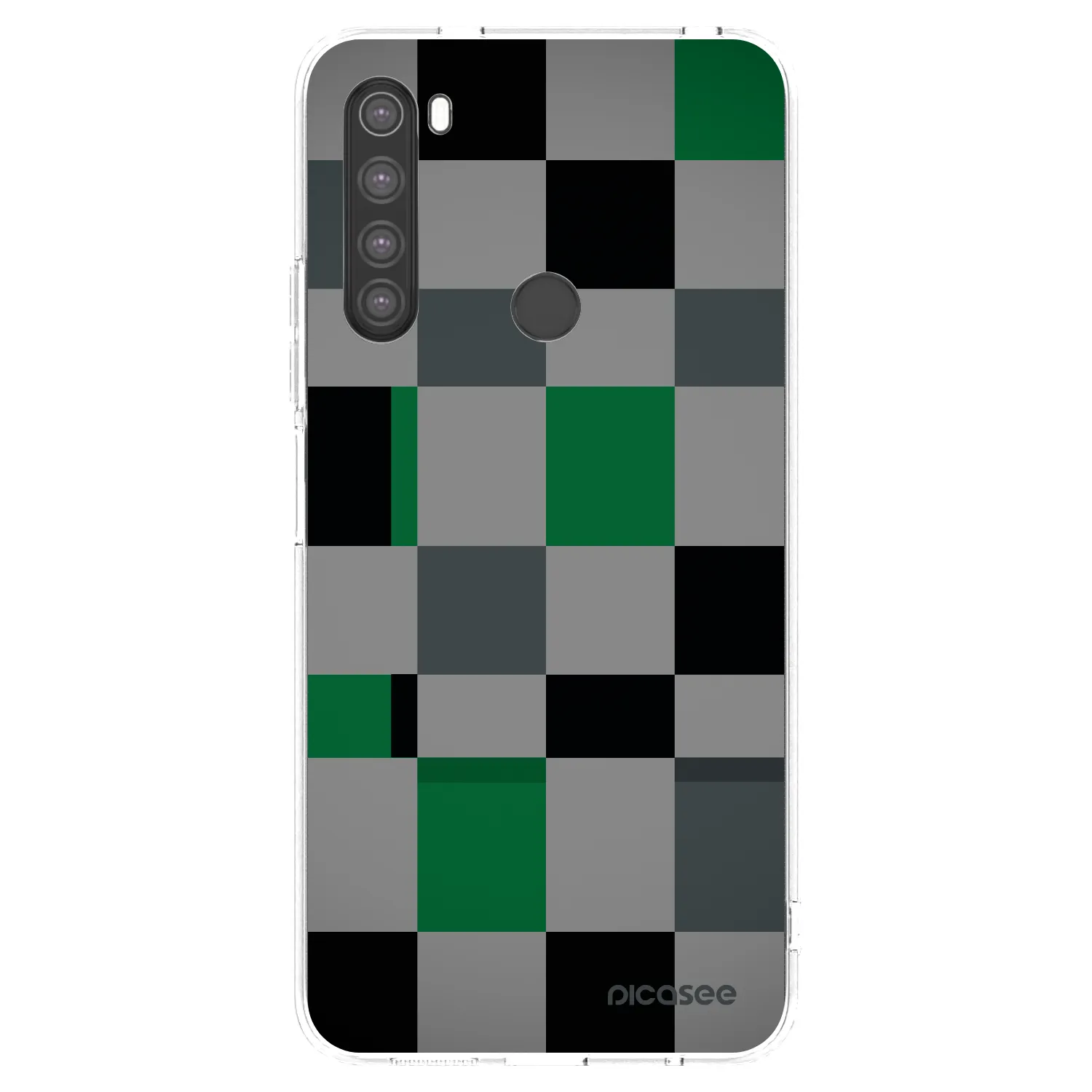 Picasee Xiaomi Redmi Note 8 Hülle - Transparentes Silikon - Block Grid