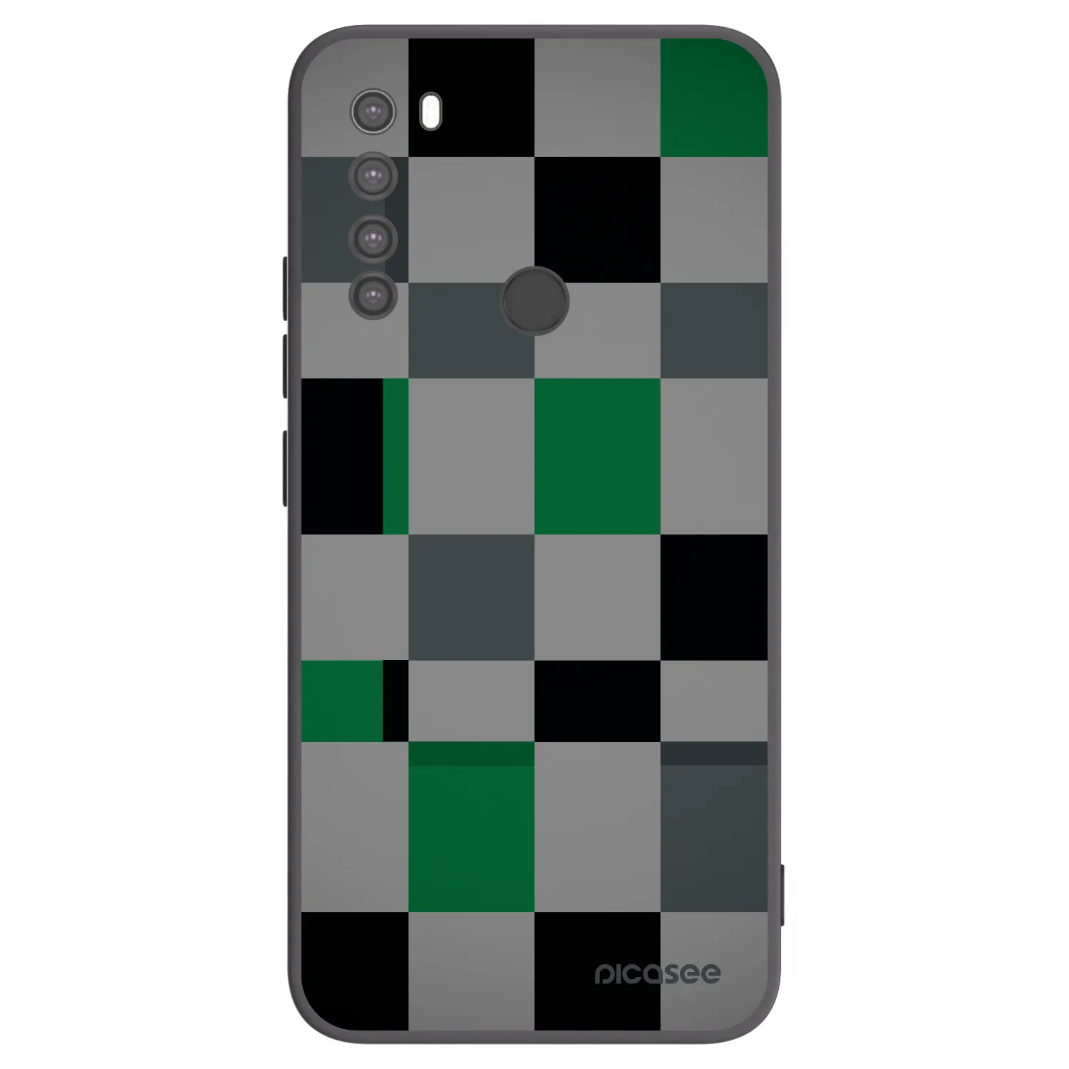 Picasee Xiaomi Redmi Note 8 Hülle - Schwarzes Silikon - Block Grid