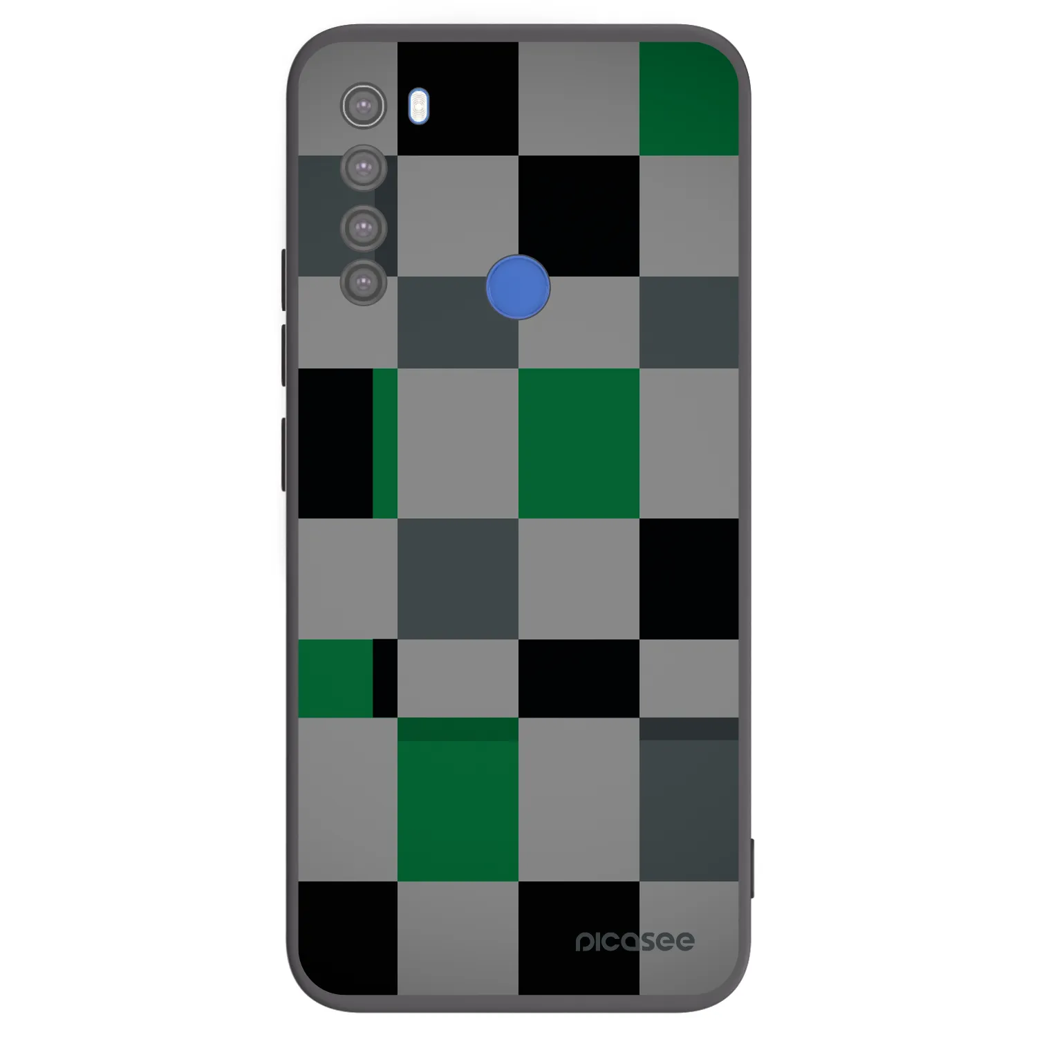 Picasee Xiaomi Redmi Note 8T Hülle - Schwarzes Silikon - Block Grid