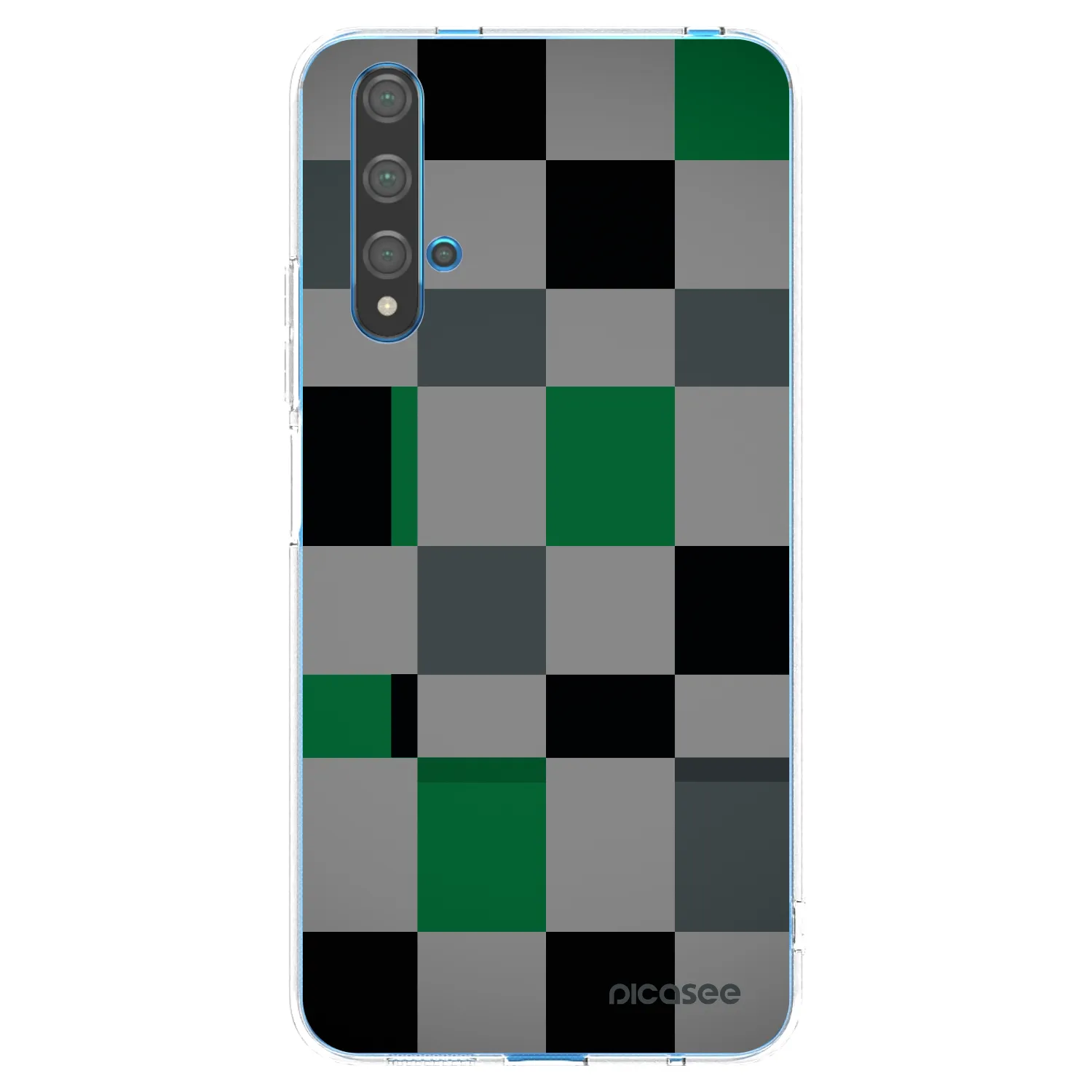 Picasee Huawei Nova 5T Hülle - Transparentes Silikon - Block Grid