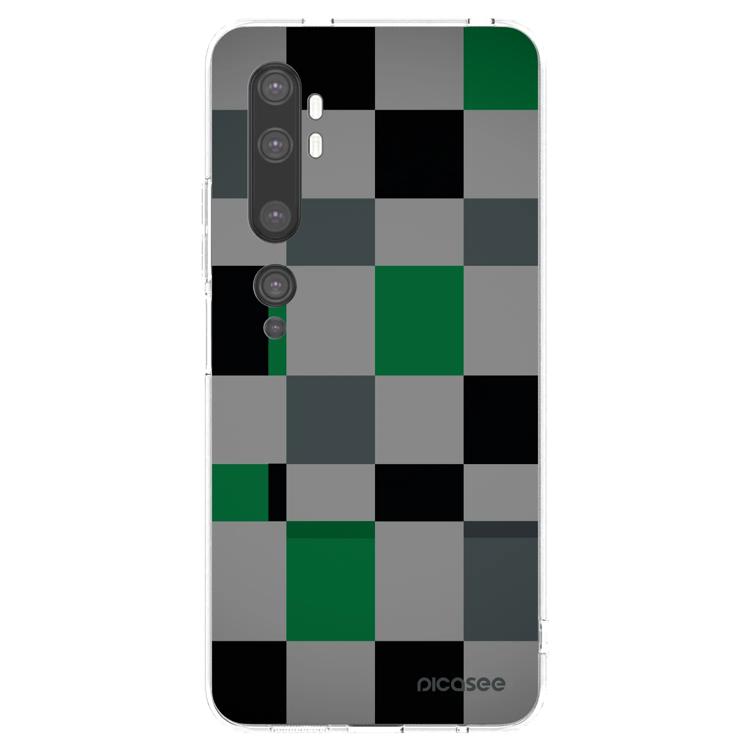Picasee Xiaomi Mi Note 10 (Pro) Hülle - Transparentes Silikon - Block Grid