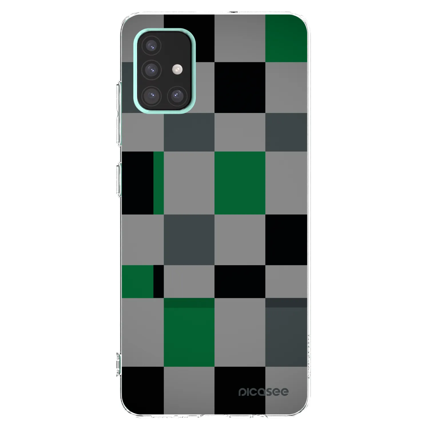 Picasee Samsung Galaxy A51 A515F Hülle - Transparentes Silikon - Block Grid