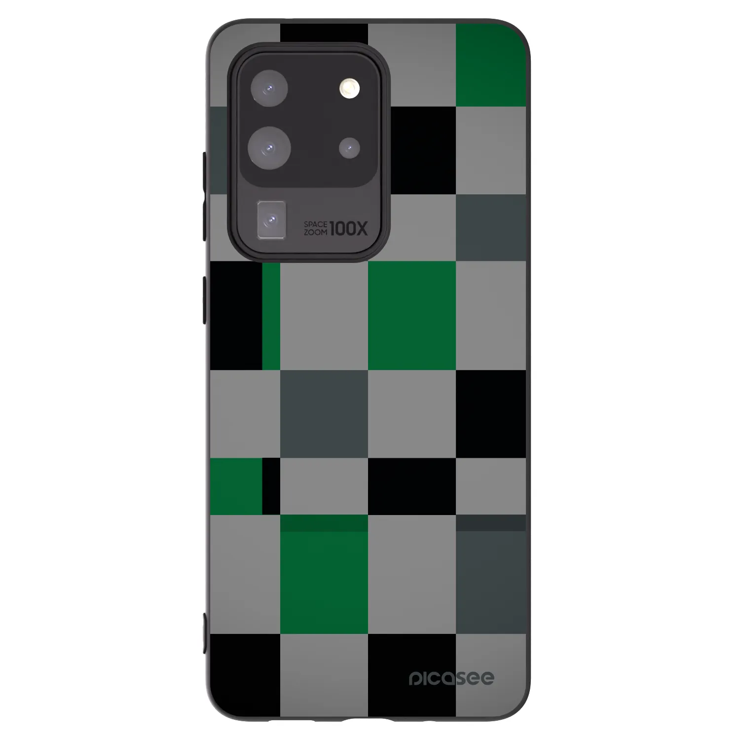 Picasee Samsung Galaxy S20 Ultra 5G G988F Hülle - Schwarzes Silikon - Block Grid