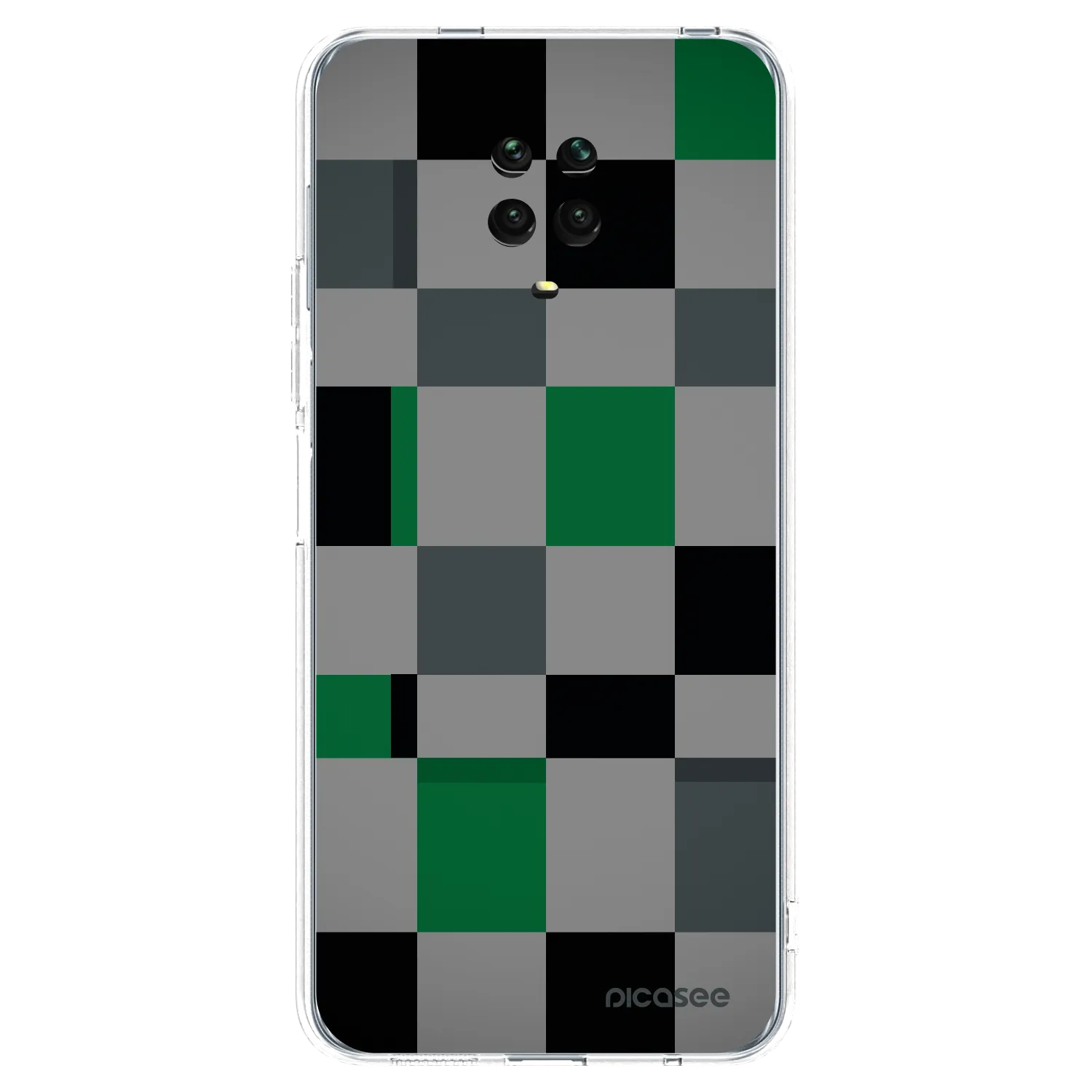 Picasee Xiaomi Redmi Note 9 Pro Hülle - Transparentes Silikon - Block Grid