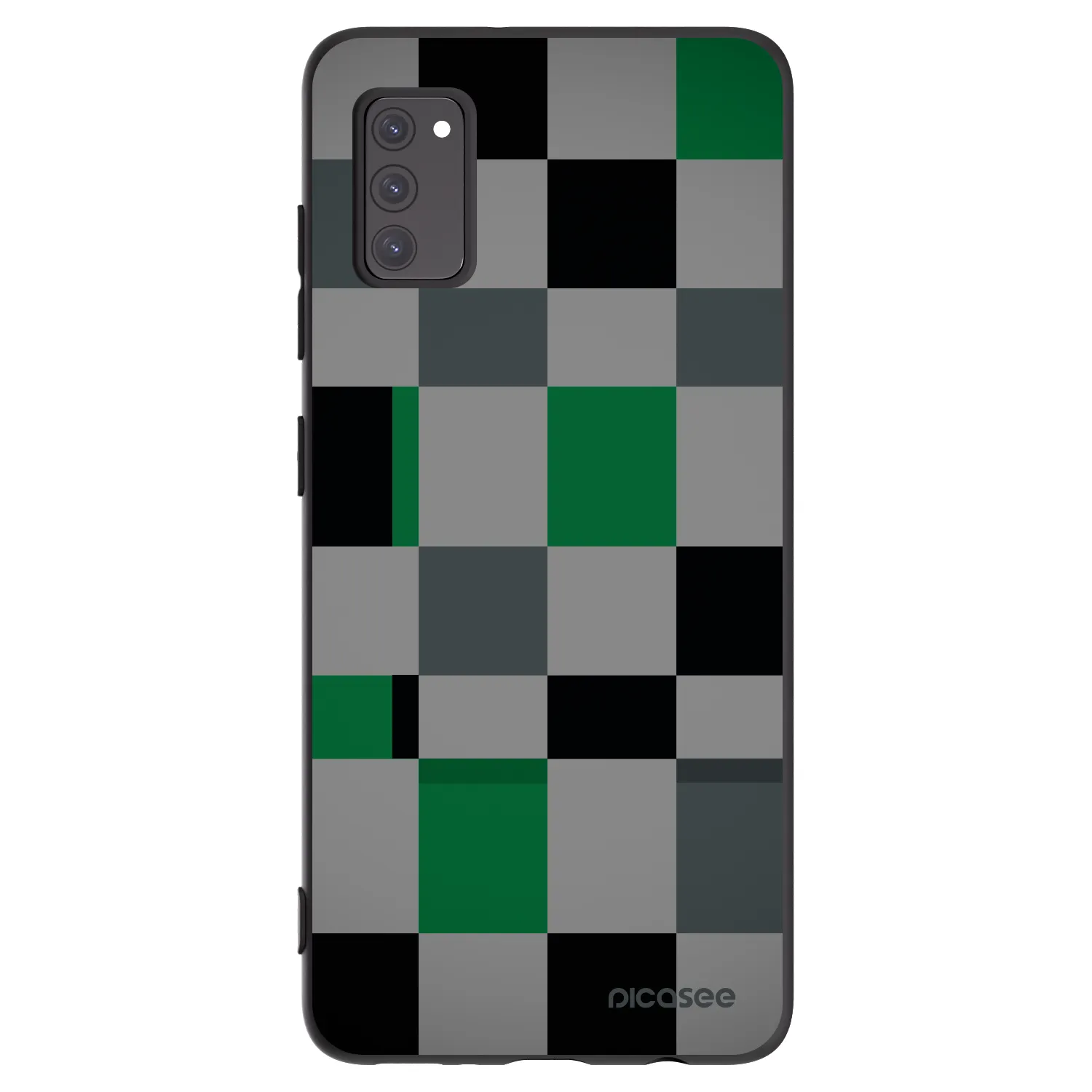 Picasee Samsung Galaxy A41 A415F Hülle - Schwarzes Silikon - Block Grid