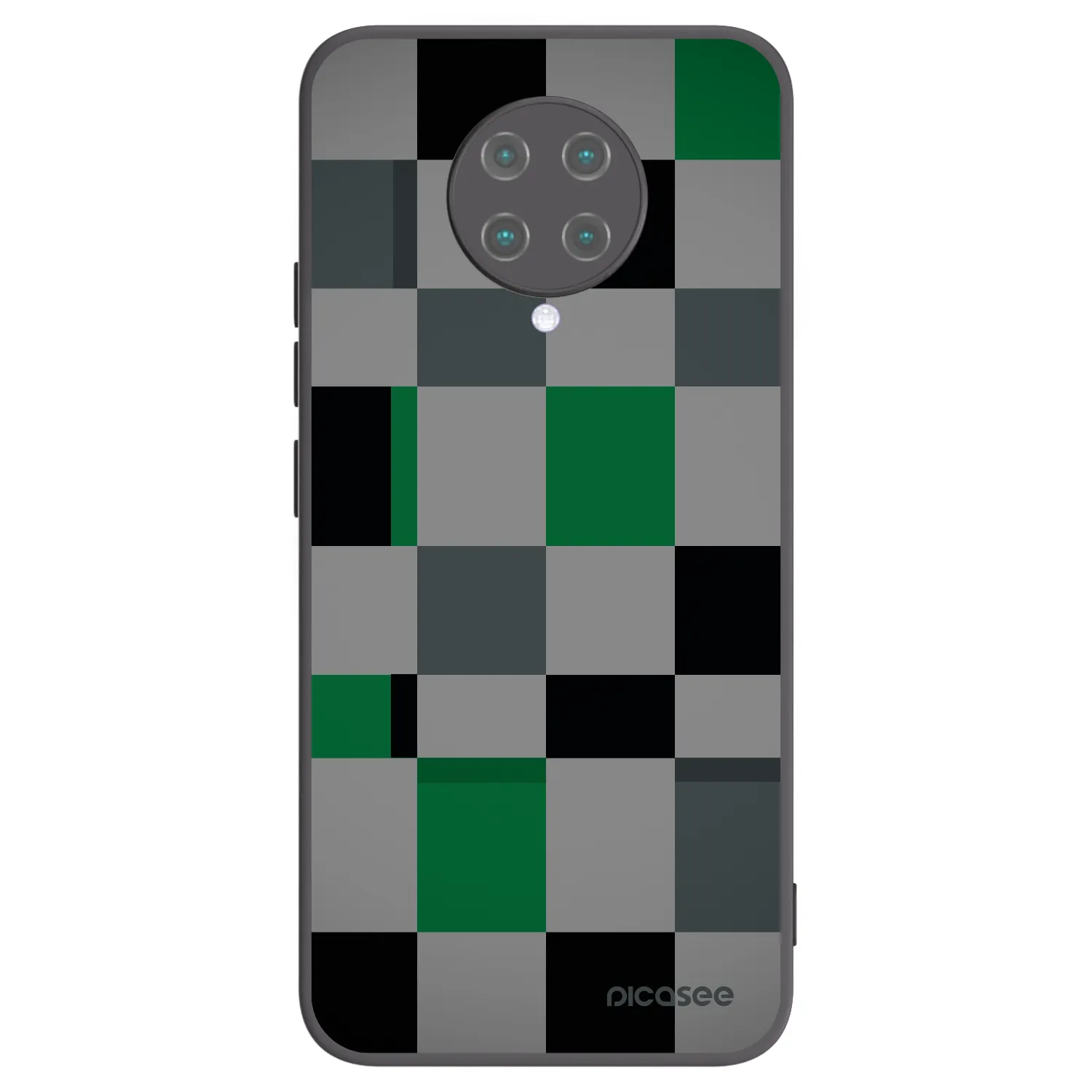 Picasee Xiaomi Poco F2 Pro Hülle - Schwarzes Silikon - Block Grid