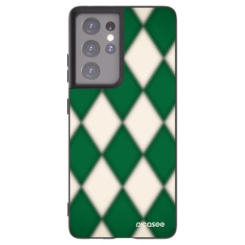 Picasee Samsung Galaxy S21 Ultra 5G G998B Hülle - Schwarzes Silikon - Emerald Diamond