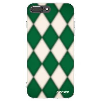 Picasee Apple iPhone 8 Plus Hülle - Transparentes Silikon - Emerald Diamond