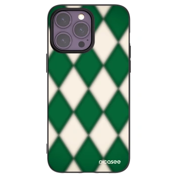 Picasee Apple iPhone 14 Pro Max Hülle - Schwarzes Silikon - Emerald Diamond