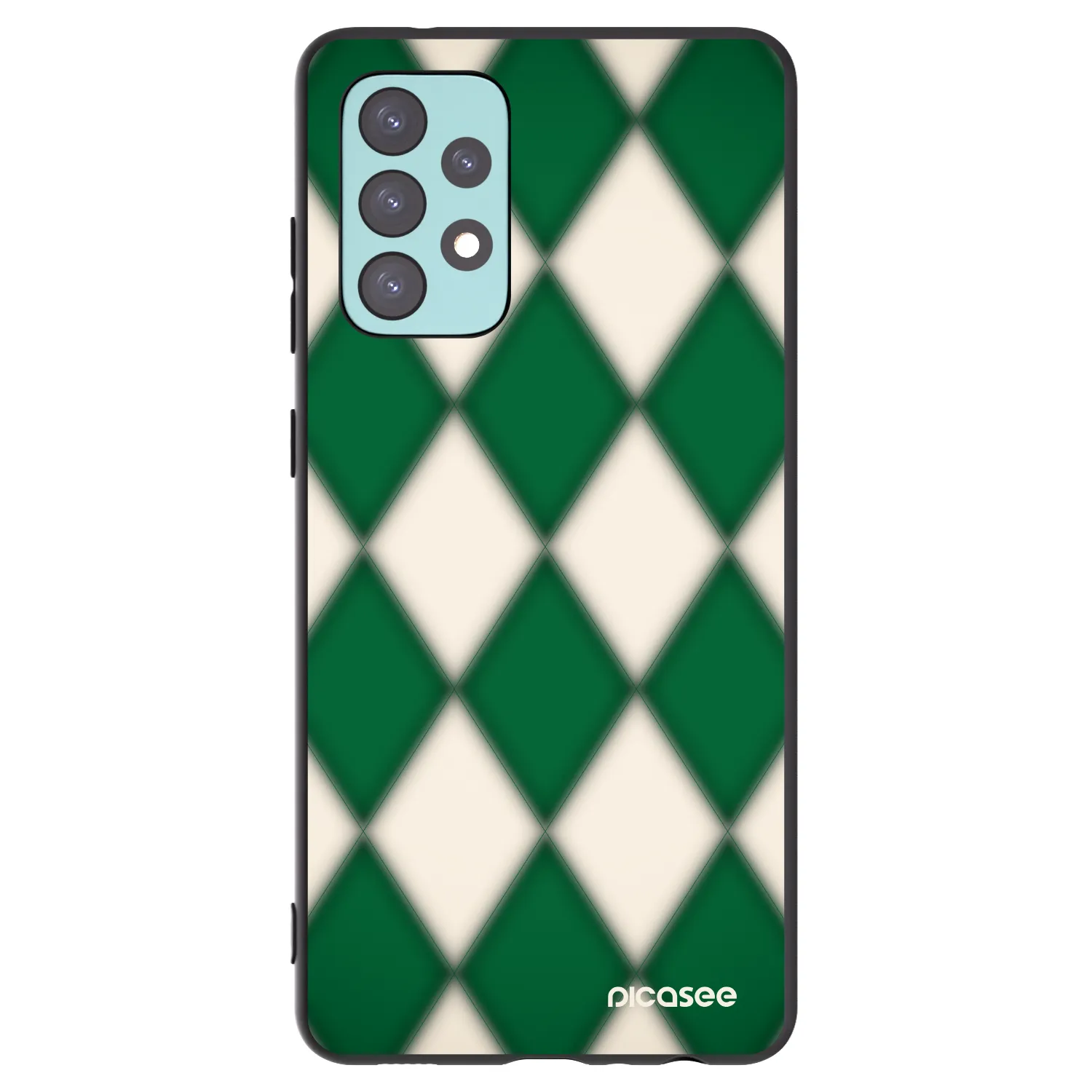 Picasee Samsung Galaxy A72 A725F Hülle - Schwarzes Silikon - Emerald Diamond