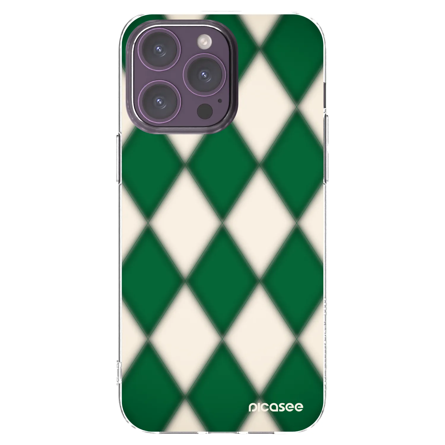 Picasee Apple iPhone 14 Pro Max Hülle - Transparentes Silikon - Emerald Diamond