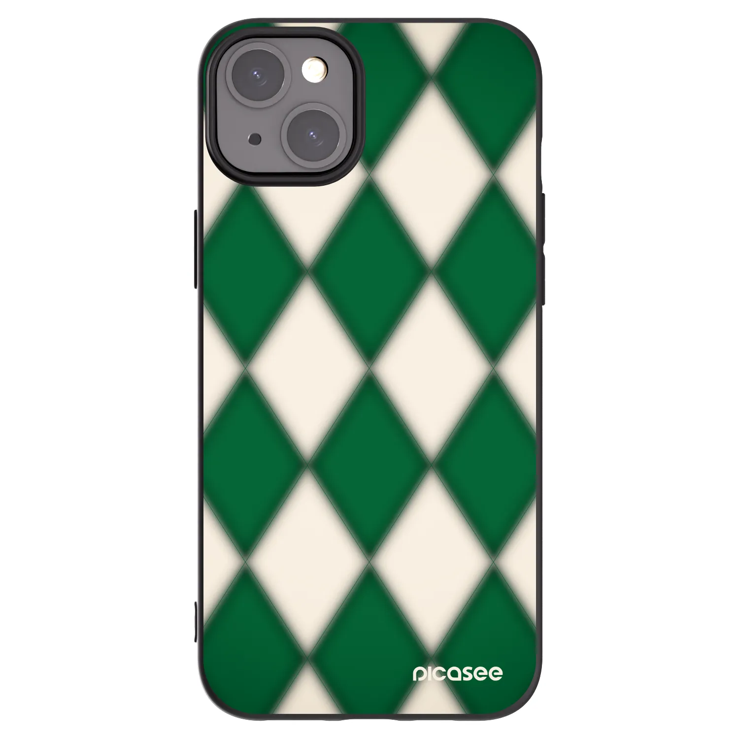 Picasee Apple iPhone 15 Plus Hülle - Schwarzes Silikon - Emerald Diamond