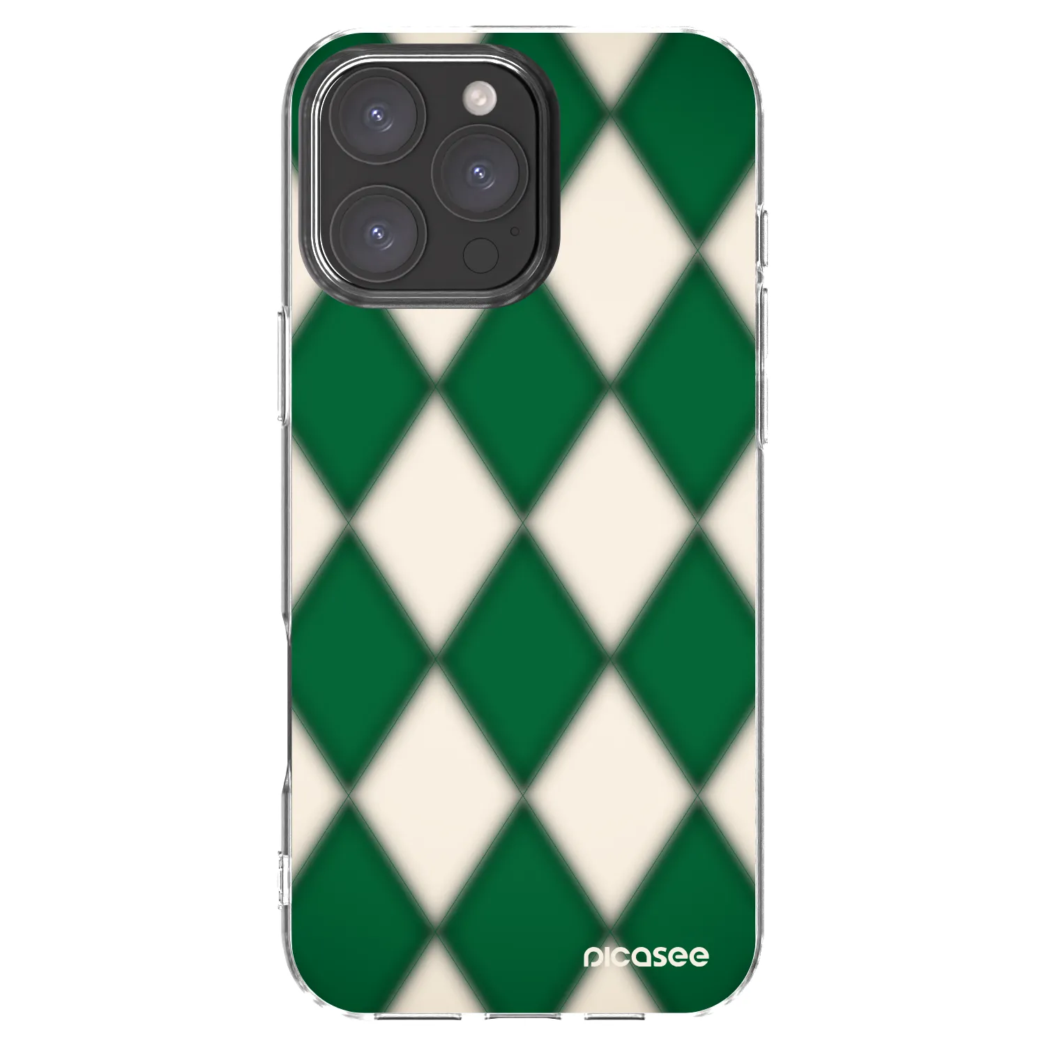 Picasee Apple iPhone 16 Pro Max Hülle - Transparentes Silikon - Emerald Diamond