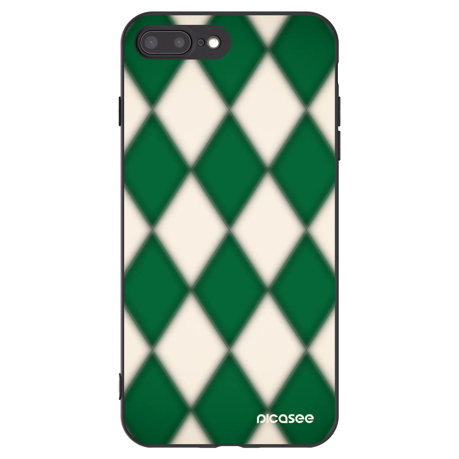 Picasee Apple iPhone 8 Plus Hülle - Schwarzes Silikon - Emerald Diamond