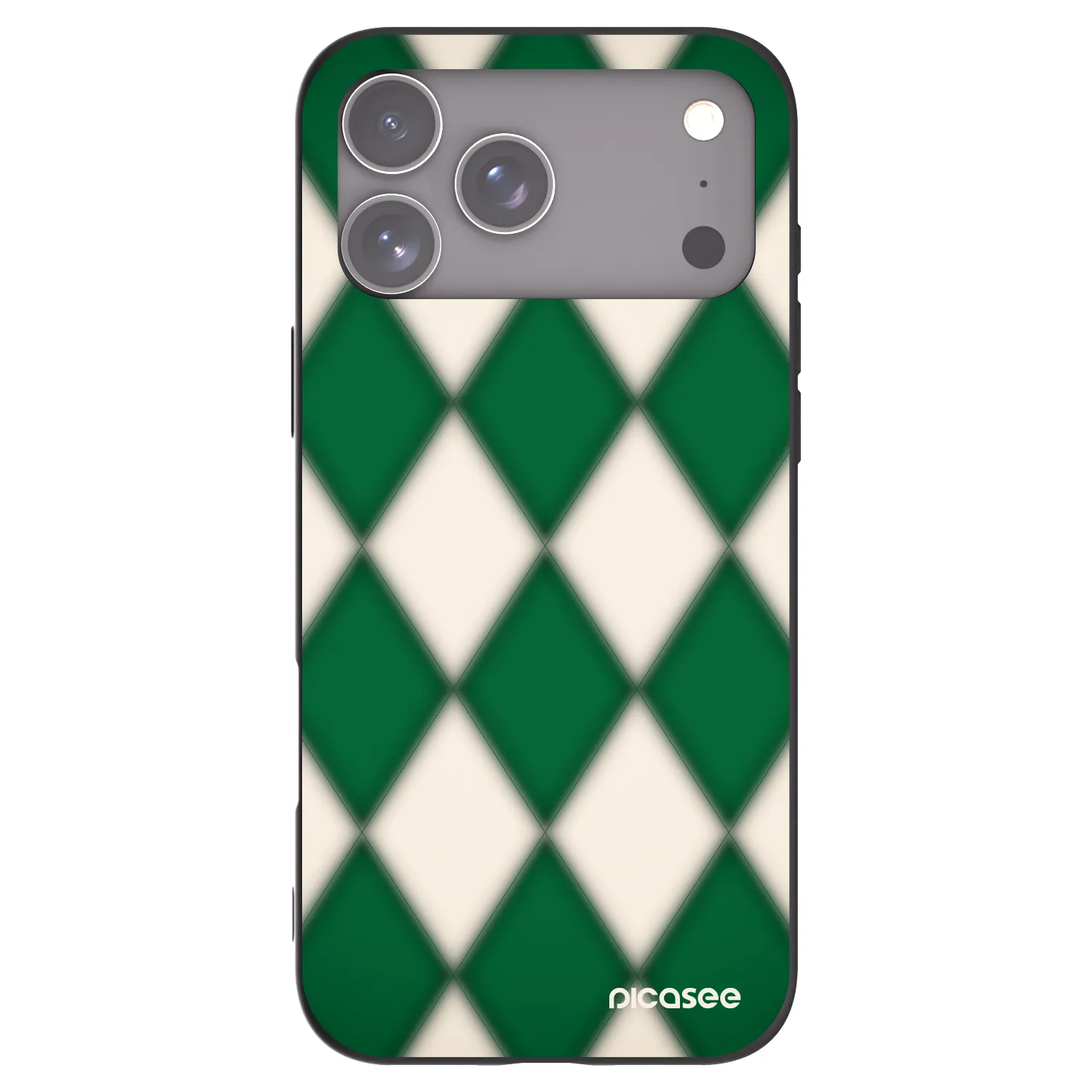 Picasee Apple iPhone 17 Pro Max Hülle - Schwarzes Silikon - Emerald Diamond