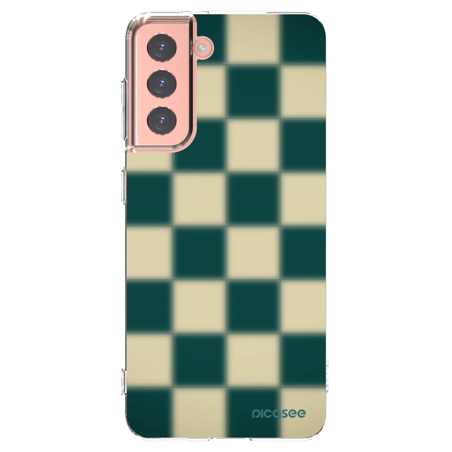 Picasee Samsung Galaxy S21 5G G991B Hülle - Transparentes Silikon - Shadow Chess