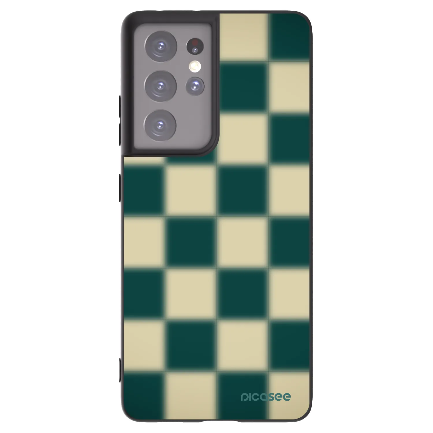 Picasee Samsung Galaxy S21 Ultra 5G G998B Hülle - Schwarzes Silikon - Shadow Chess