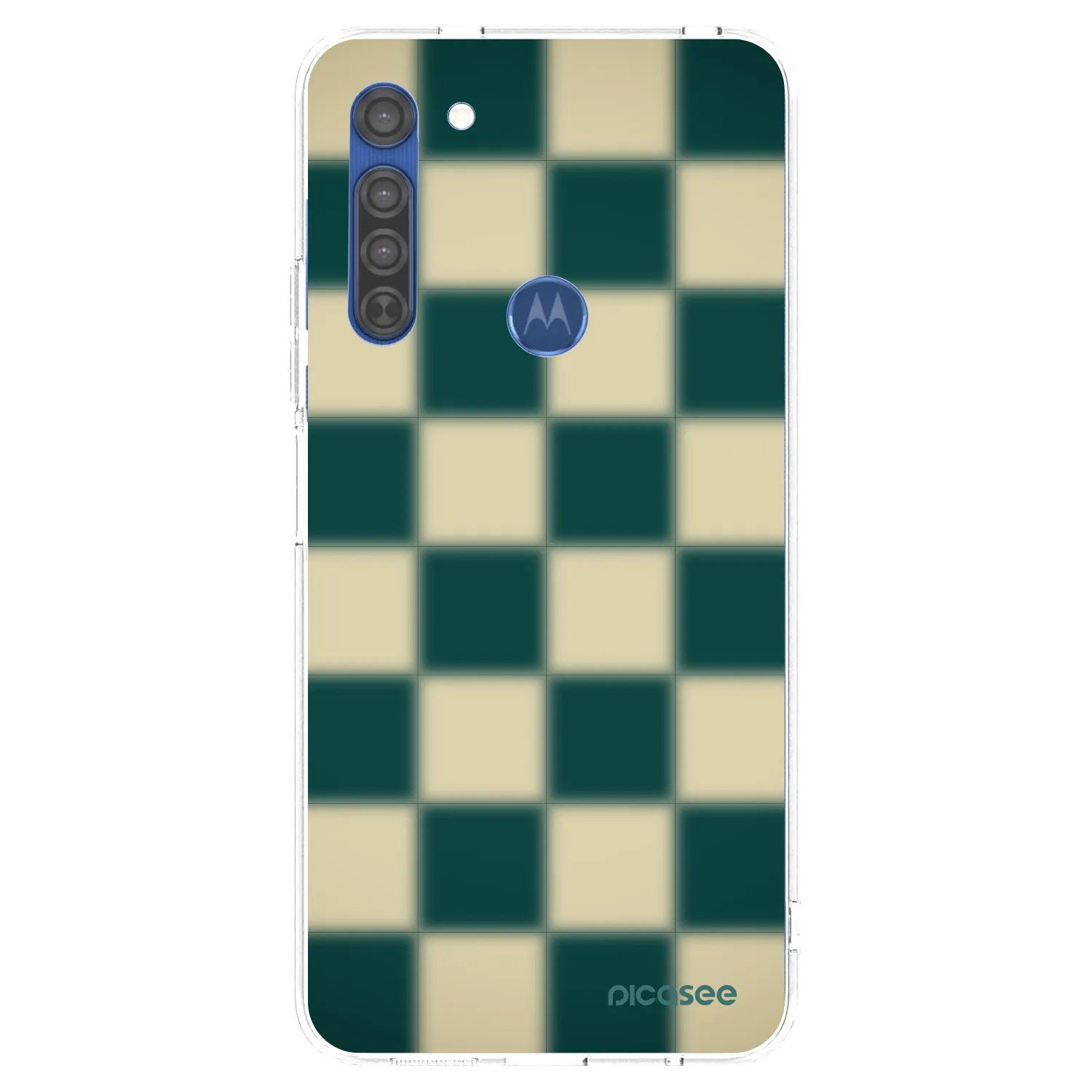 Picasee Motorola Moto G8 Hülle - Transparentes Silikon - Shadow Chess