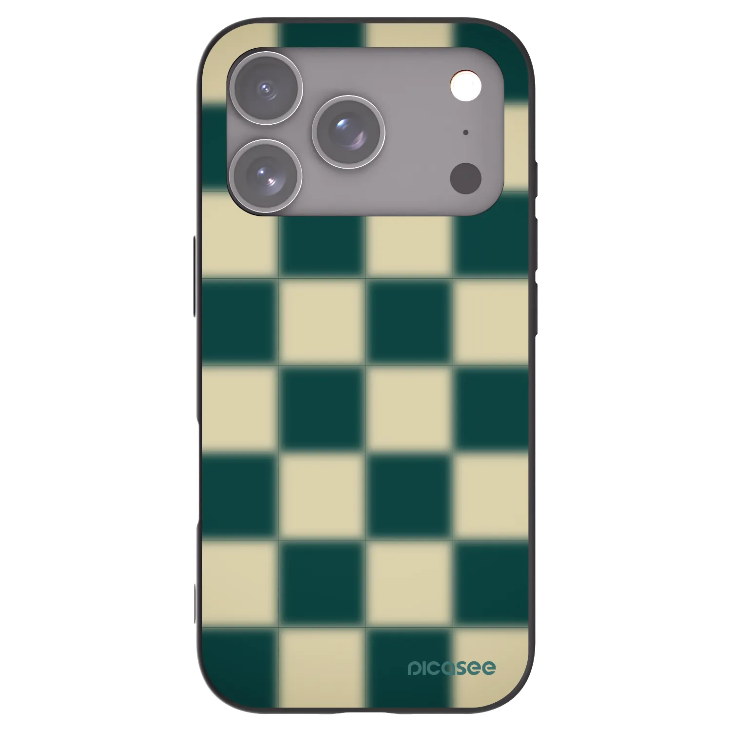 Picasee Apple iPhone 17 Pro Hülle - Schwarzes Silikon - Shadow Chess