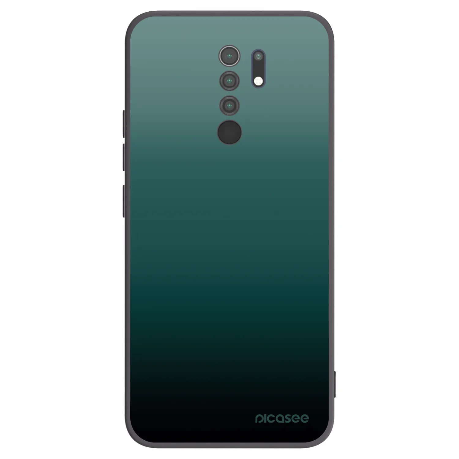 Picasee Xiaomi Redmi 9 Hülle - Schwarzes Silikon - Verdant Fade