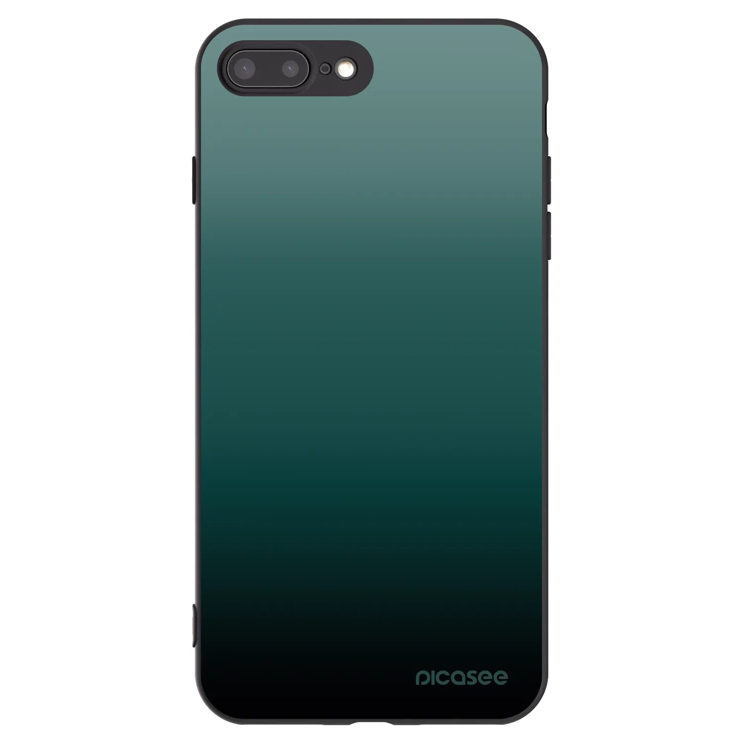 Picasee Apple iPhone 8 Plus Hülle - Schwarzes Silikon - Verdant Fade
