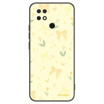 Picasee Xiaomi Redmi 10C Hülle - Schwarzes Silikon - Honey Blossom