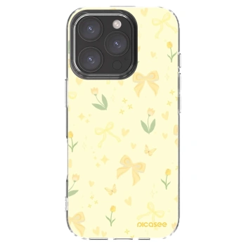 Picasee Apple iPhone 16 Pro Hülle - Transparentes Silikon - Honey Blossom