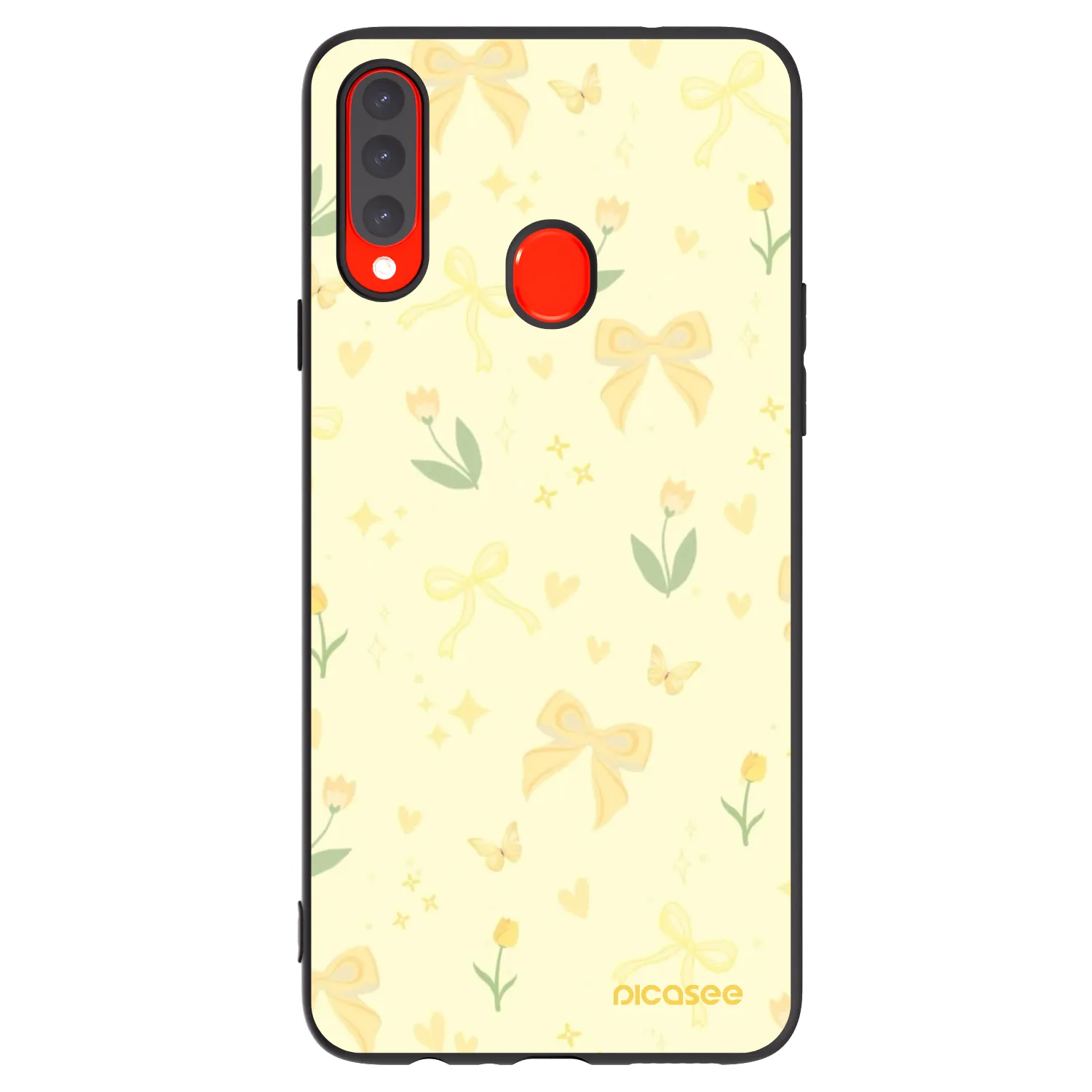 Picasee Samsung Galaxy A20s Hülle - Schwarzes Silikon - Honey Blossom