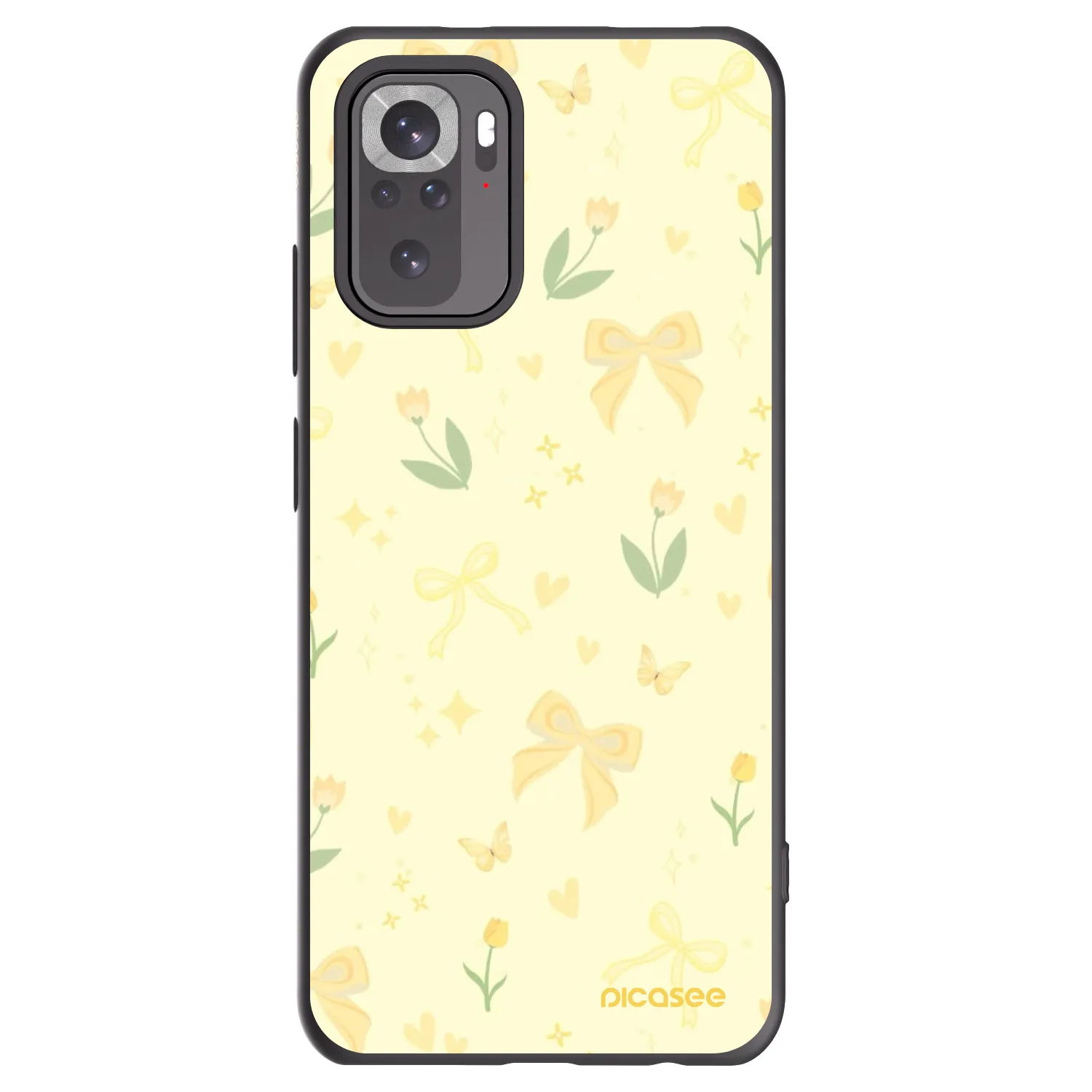 Picasee Xiaomi Redmi Note 10S Hülle - Schwarzes Silikon - Honey Blossom