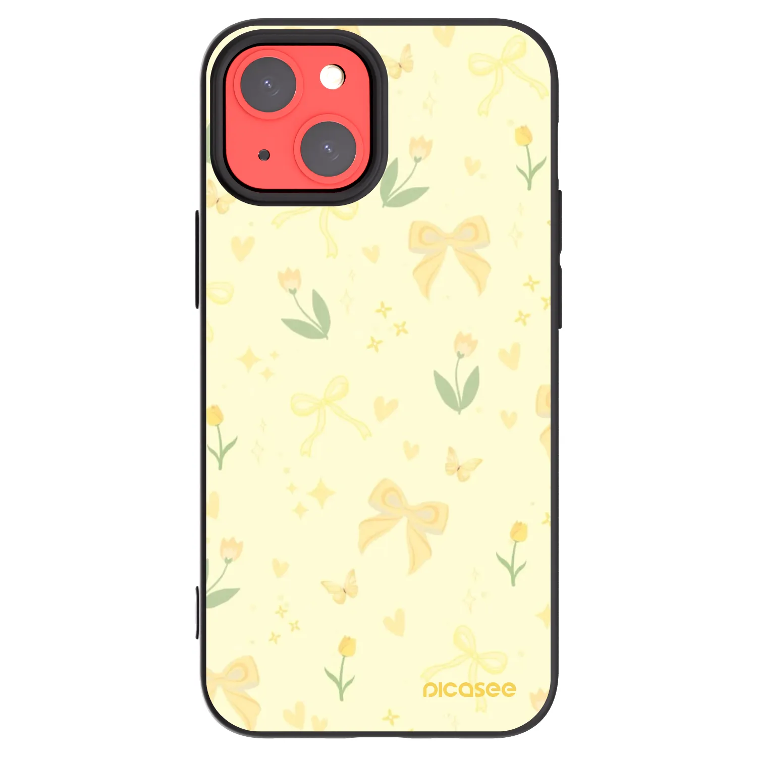Picasee Apple iPhone 13 mini Hülle - Schwarzes Silikon - Honey Blossom