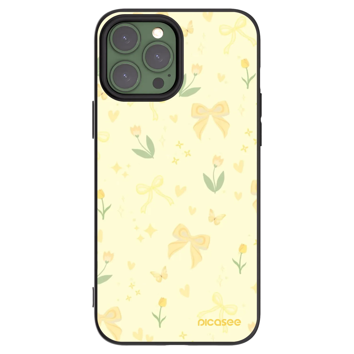 Picasee Apple iPhone 13 Pro Max Hülle - Schwarzes Silikon - Honey Blossom