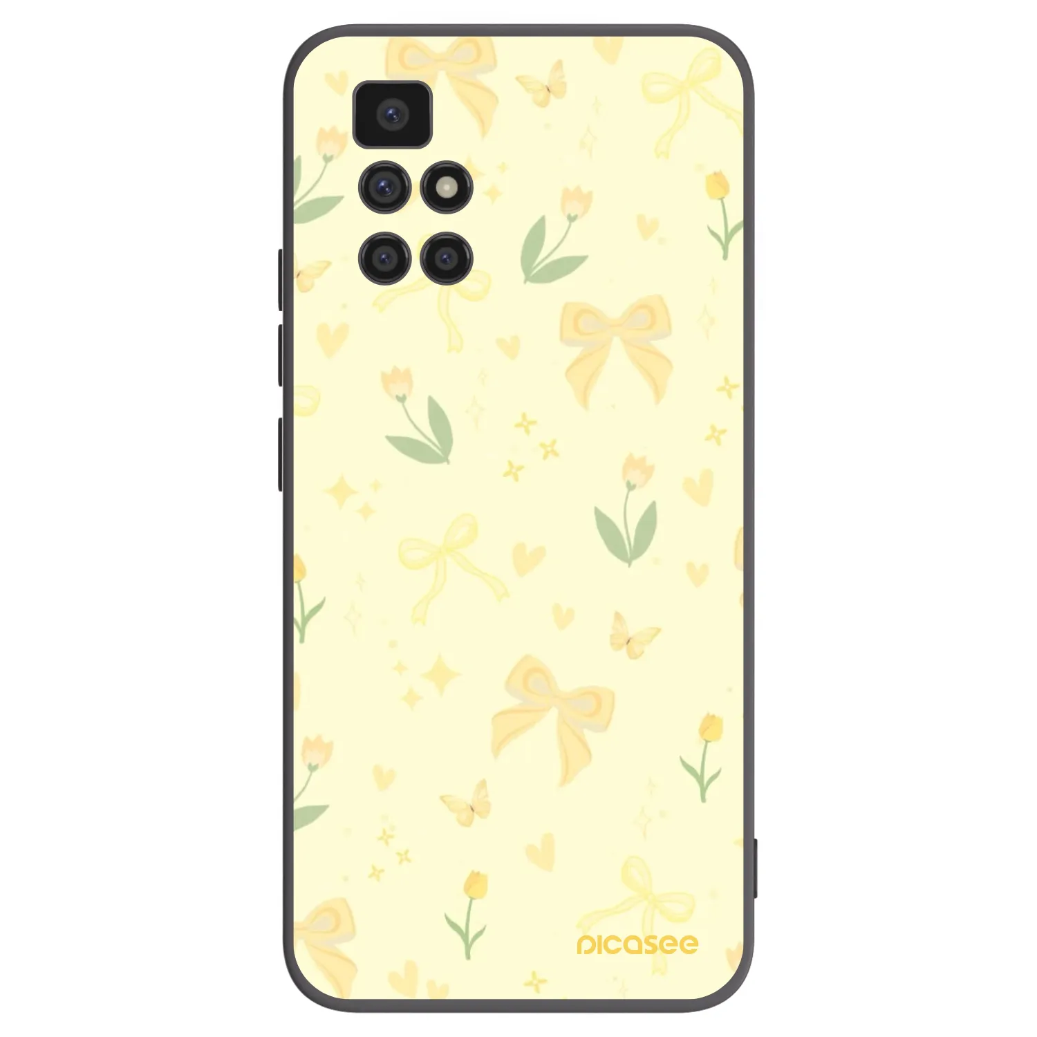 Picasee Xiaomi Redmi 10 Hülle - Schwarzes Silikon - Honey Blossom