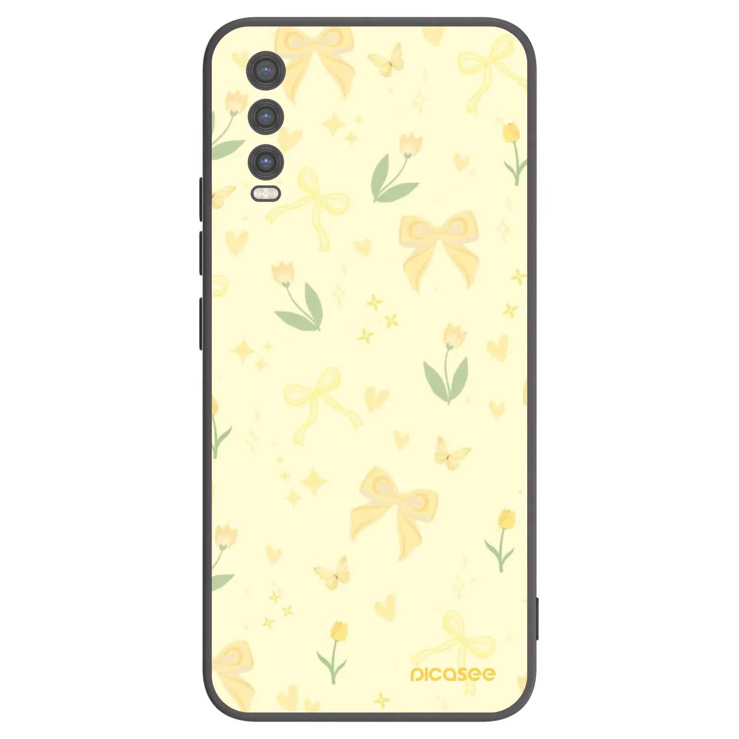 Picasee Vivo Y20s Hülle - Schwarzes Silikon - Honey Blossom