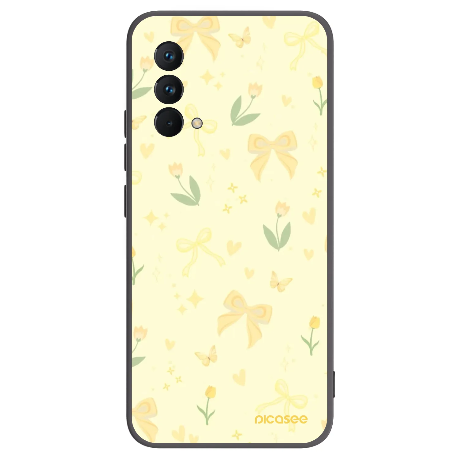Picasee Realme GT Master Edition 5G Hülle - Schwarzes Silikon - Honey Blossom