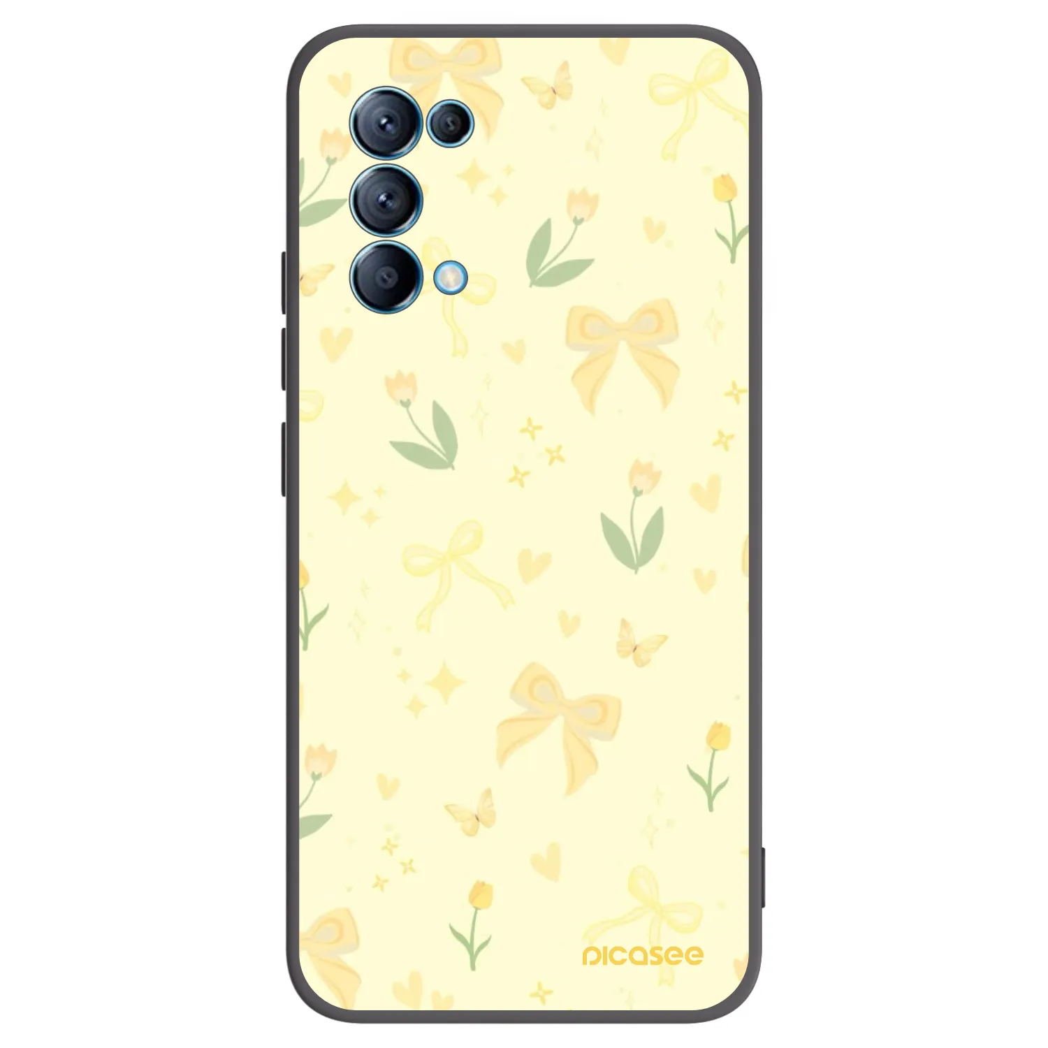 Picasee OPPO Reno 5 5G Hülle - Schwarzes Silikon - Honey Blossom