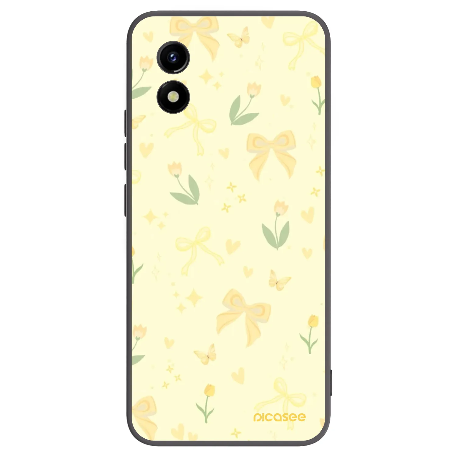 Picasee Vivo Y01 Hülle - Schwarzes Silikon - Honey Blossom