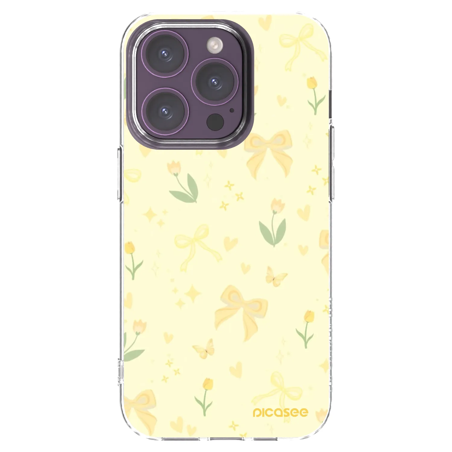Picasee Apple iPhone 14 Pro Hülle - Transparentes Silikon - Honey Blossom