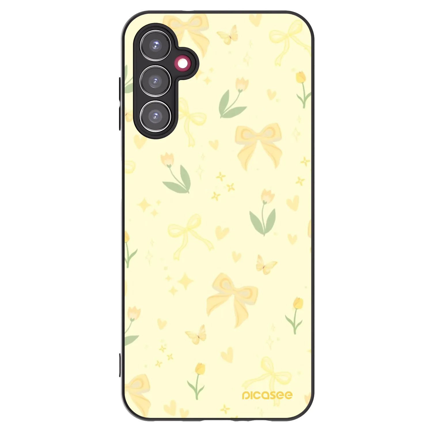 Picasee Samsung Galaxy A14 4G A145R Hülle - Schwarzes Silikon - Honey Blossom