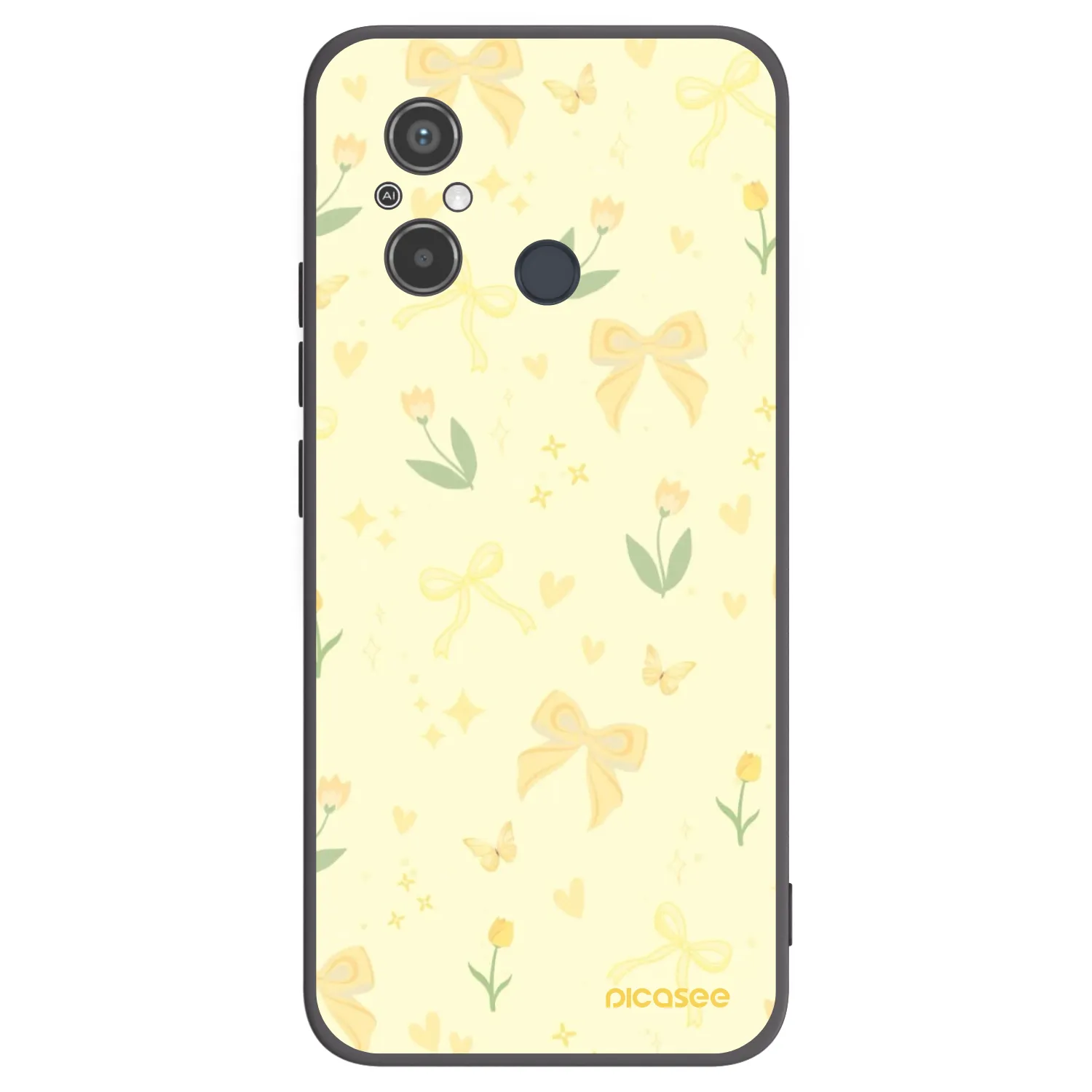 Picasee Xiaomi Redmi 12C Hülle - Schwarzes Silikon - Honey Blossom