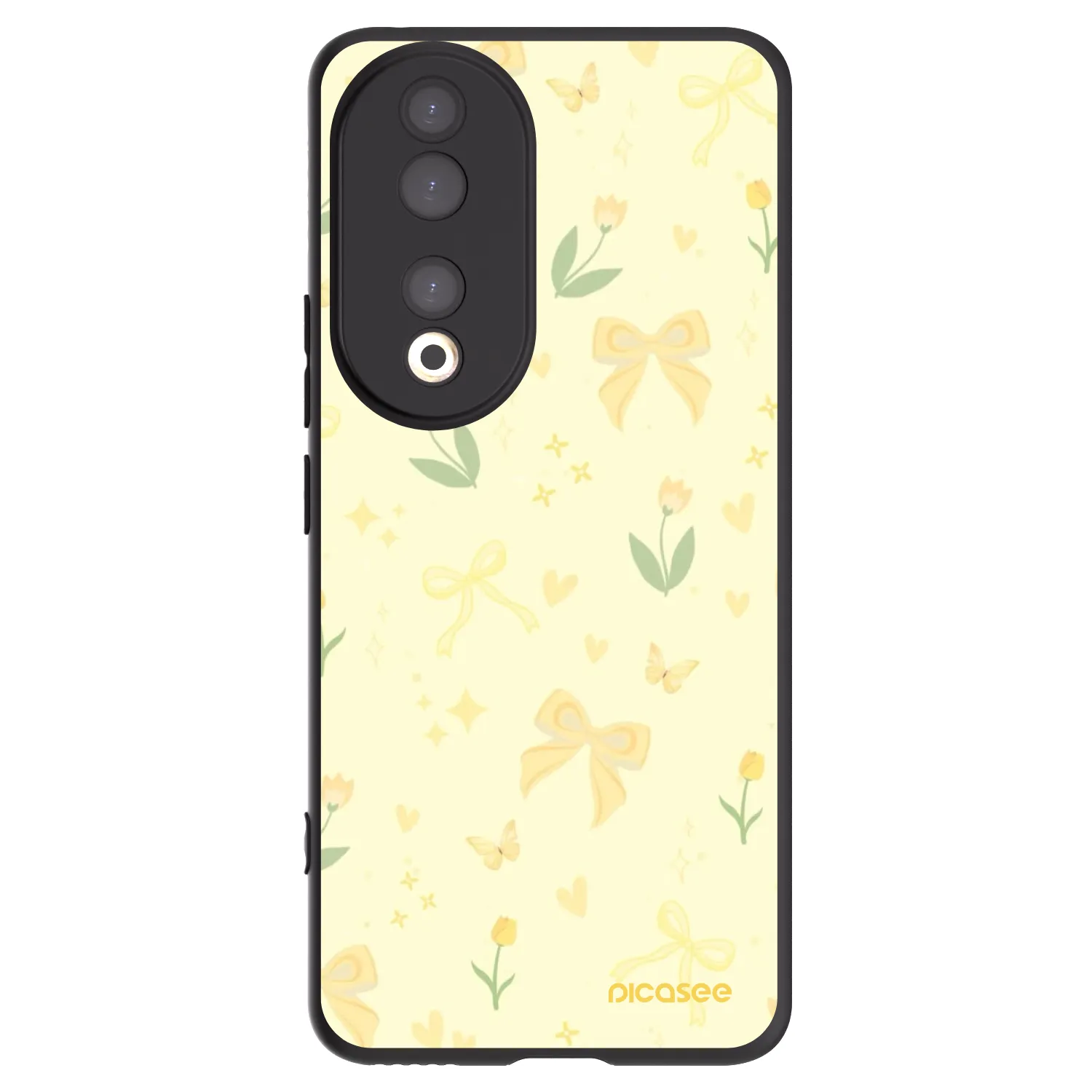 Picasee Honor 90 5G Hülle - Schwarzes Silikon - Honey Blossom