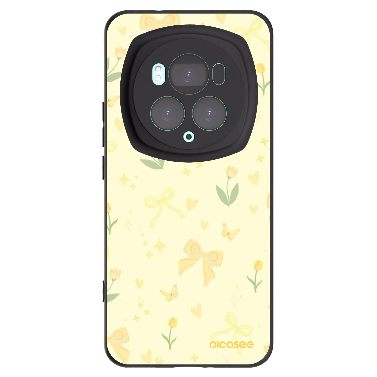 Picasee Honor Magic6 Pro Hülle - Schwarzes Silikon - Honey Blossom