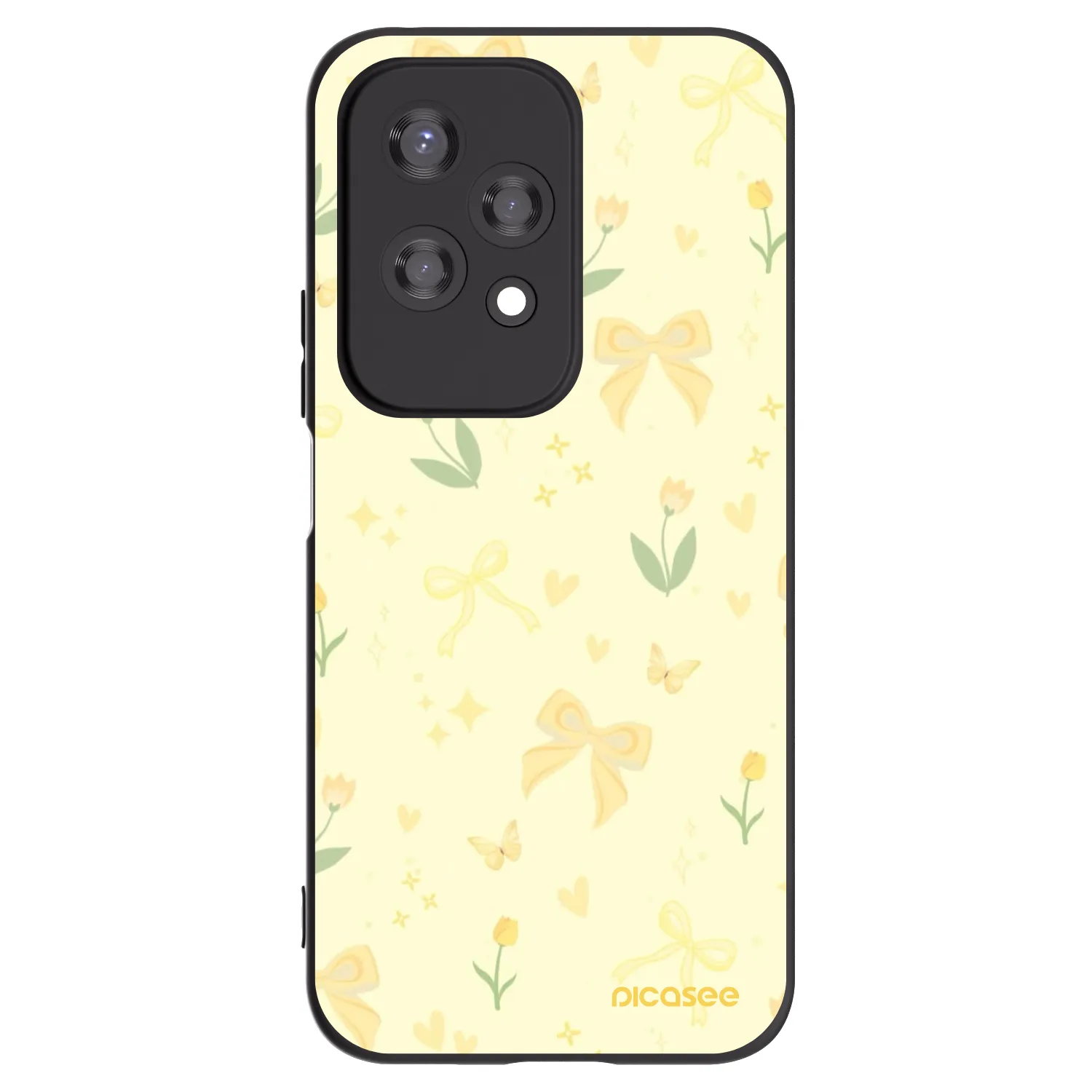 Picasee Honor 200 Lite Hülle - Schwarzes Silikon - Honey Blossom