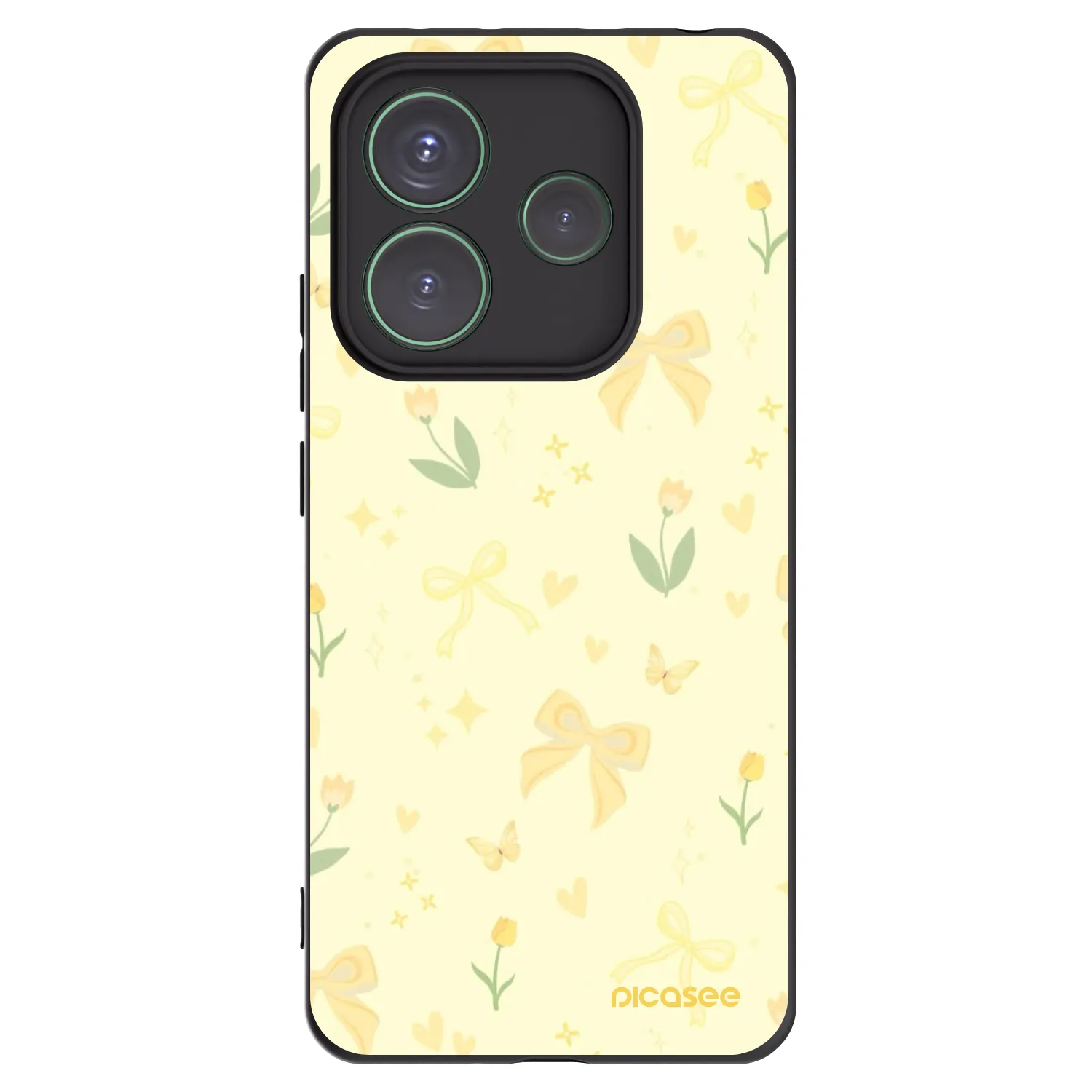 Picasee Xiaomi Redmi Note 14 5G Hülle - Schwarzes Silikon - Honey Blossom