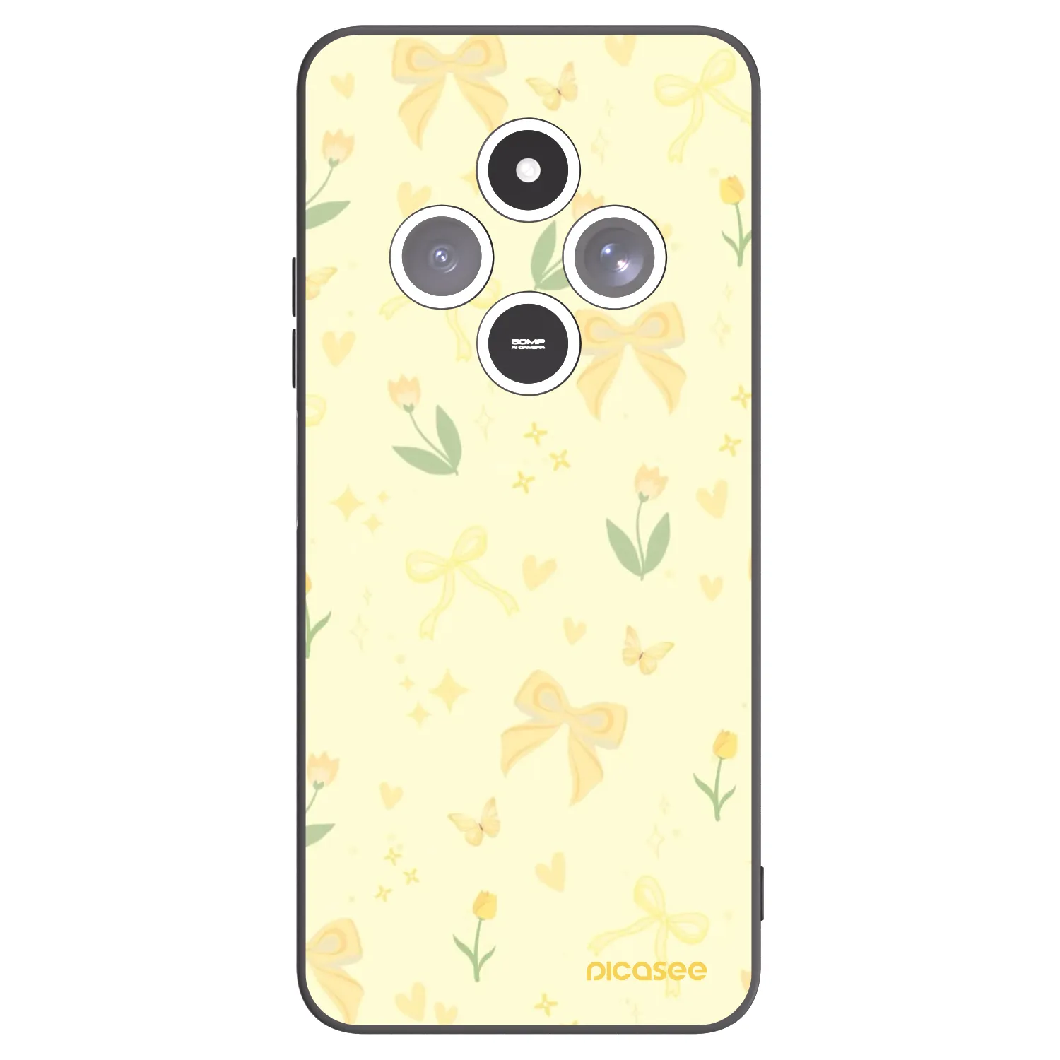 Picasee Xiaomi Redmi 14C Hülle - Schwarzes Silikon - Honey Blossom